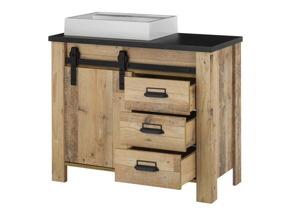Bathroom set Cirtale 138 (Aged wood + Anthracite)