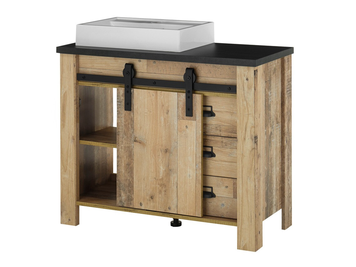 Bathroom set Cirtale 138 (Aged wood + Anthracite)