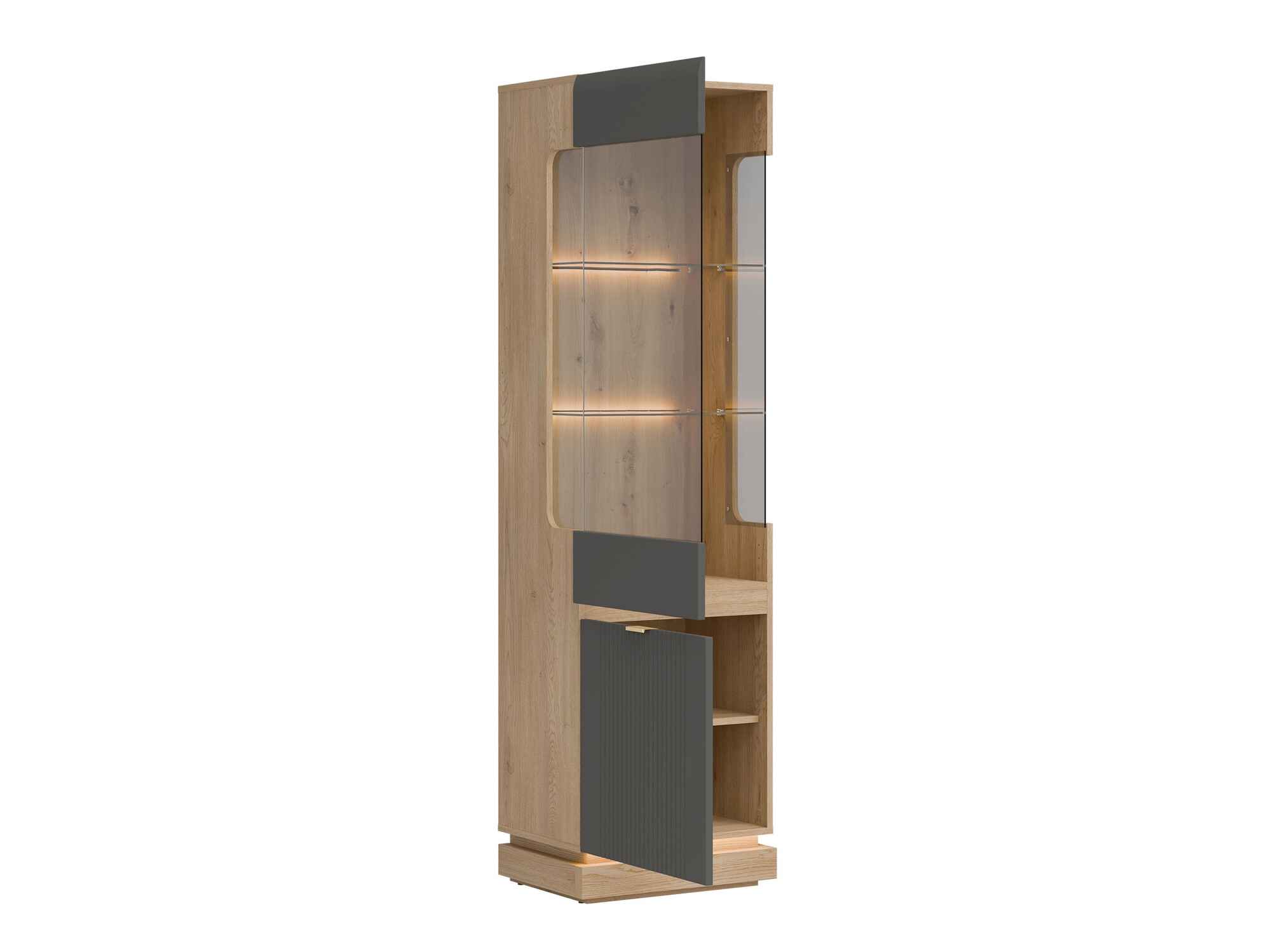 Bookcase Teselbu 109 (Grey + Oak)