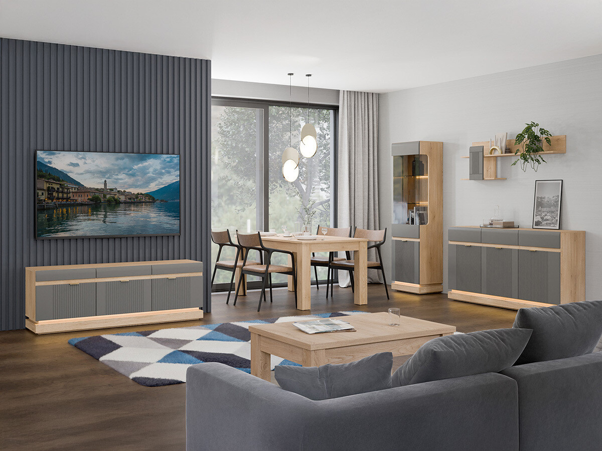 Bookcase Teselbu 109 (Grey + Oak)