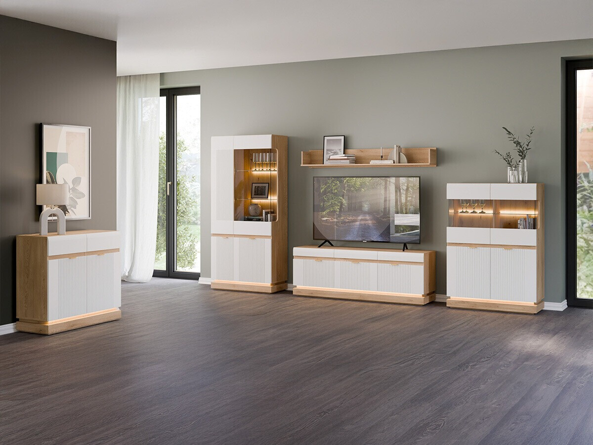 Bookcase Teselbu 111 (White + Oak)