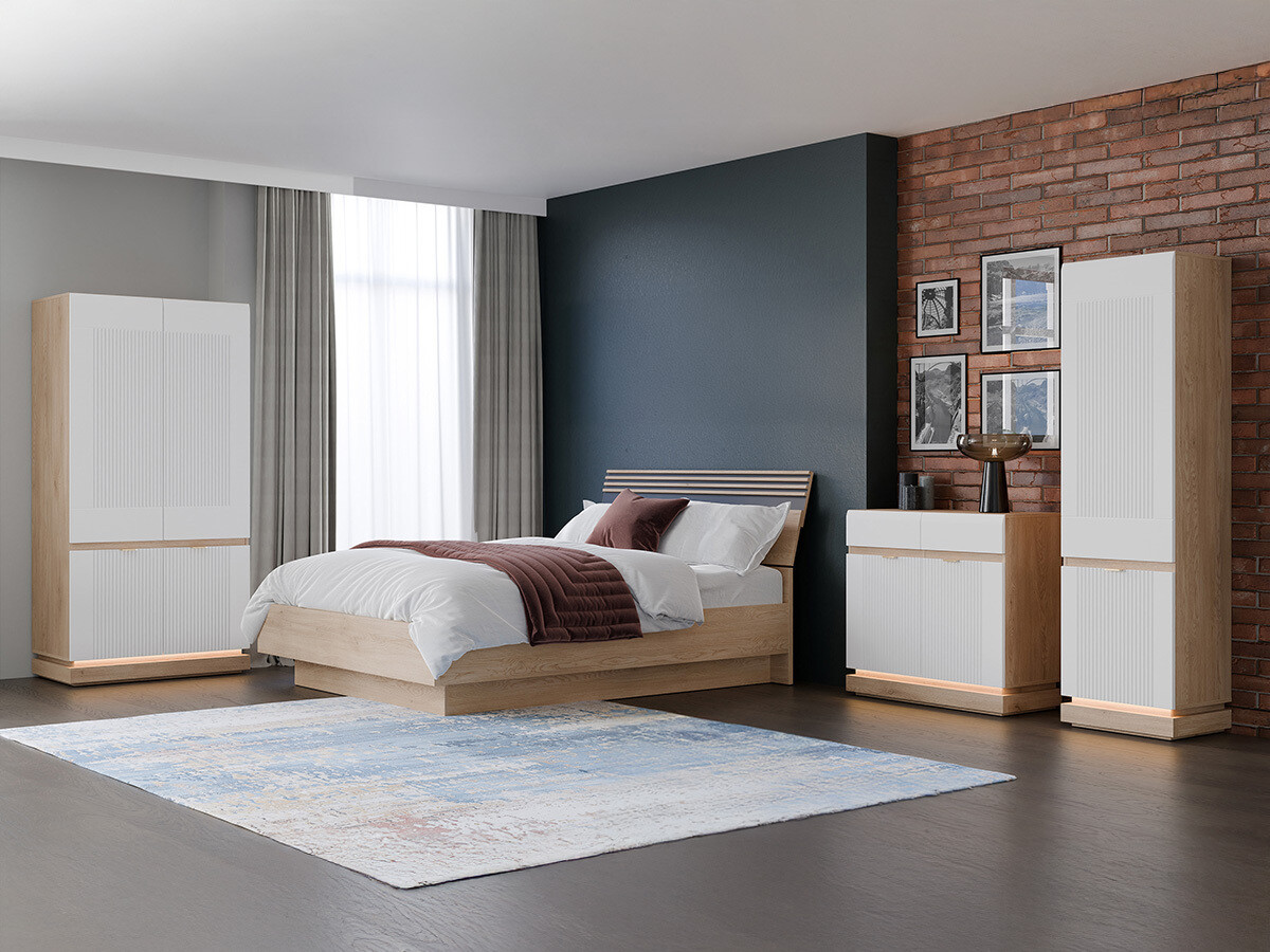 Bookcase Teselbu 112 (White + Oak)
