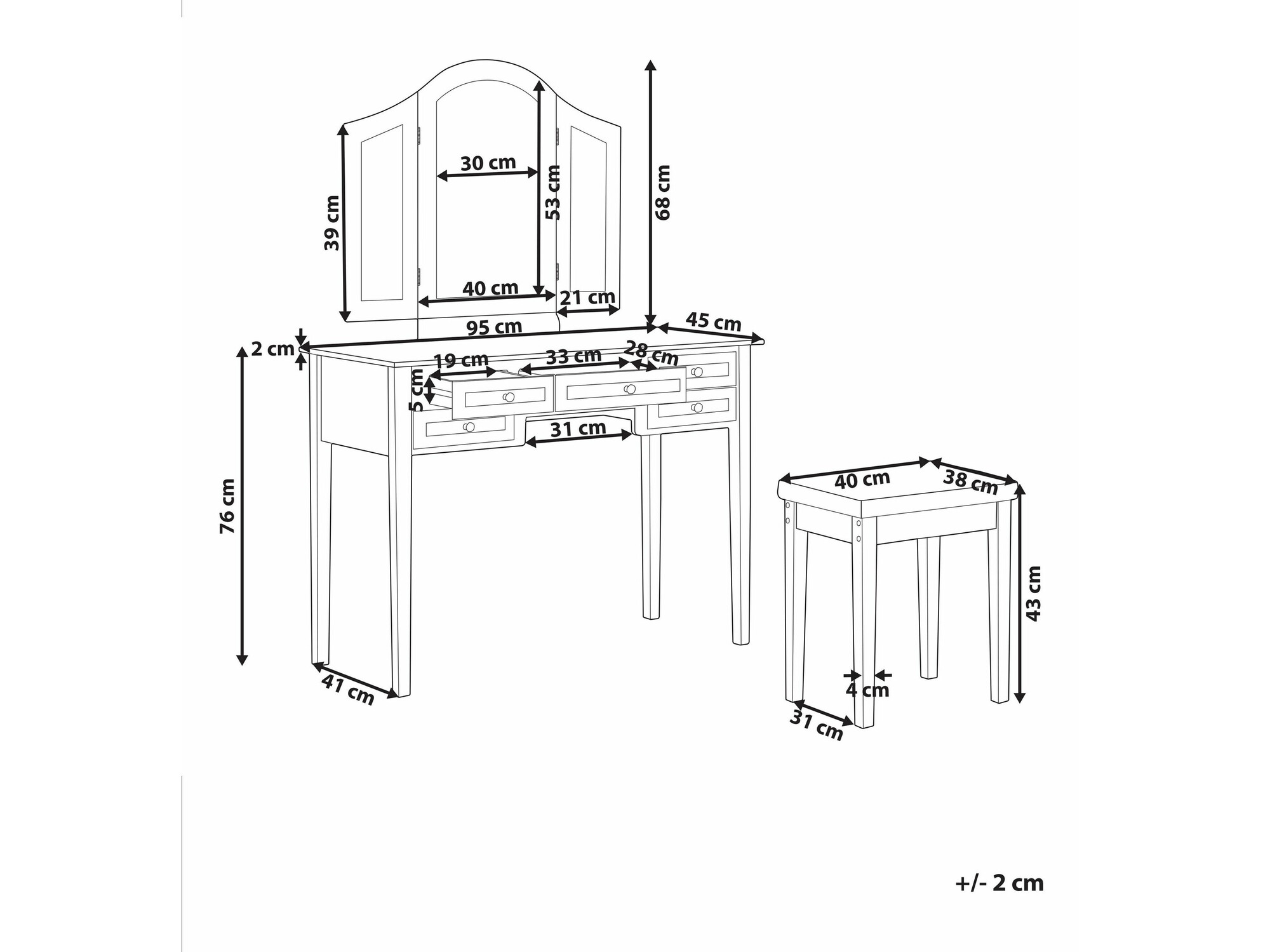 Dressing table Berwyn 2617