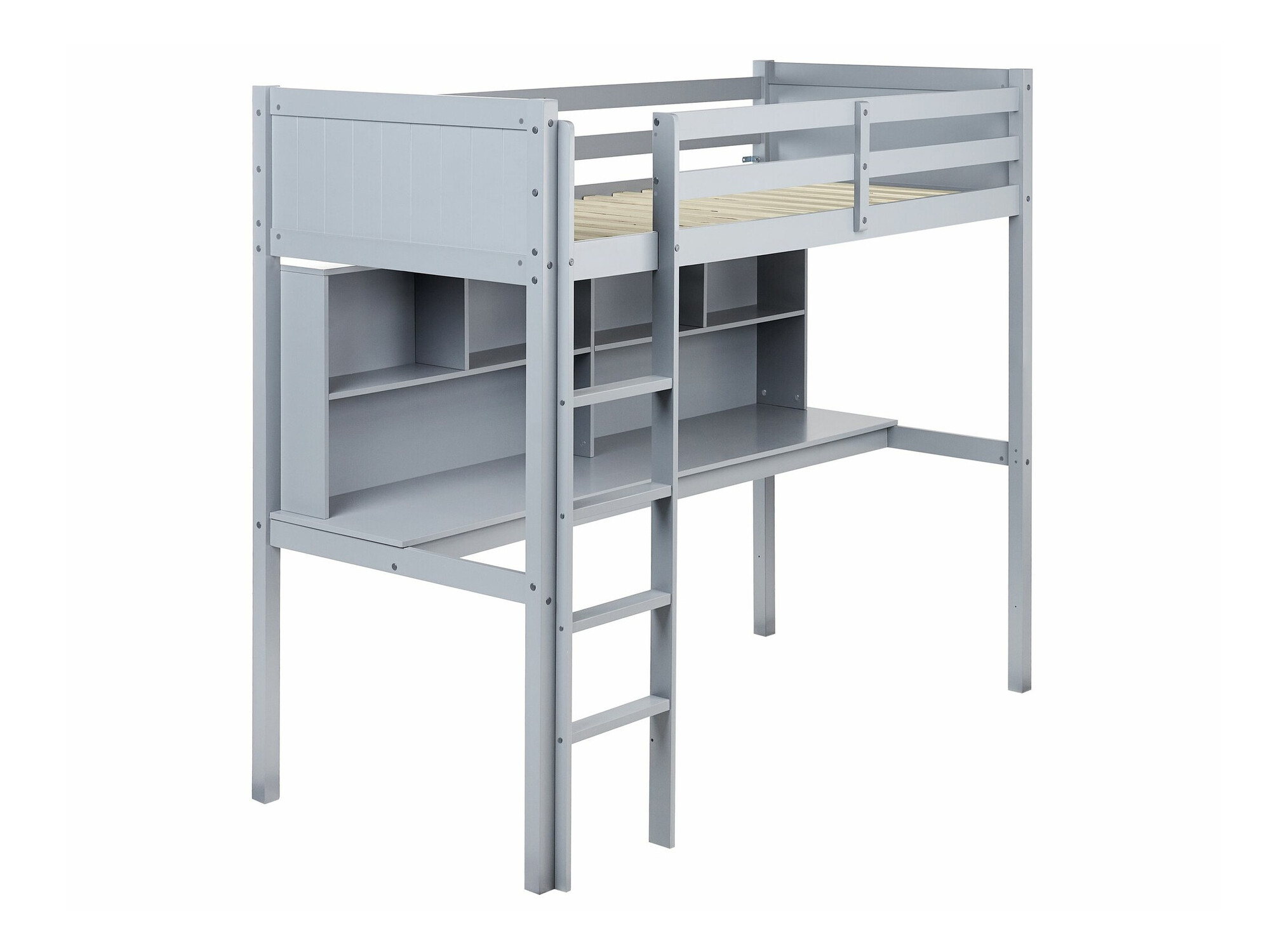 Loft bed Berwyn 2614 (Grey)