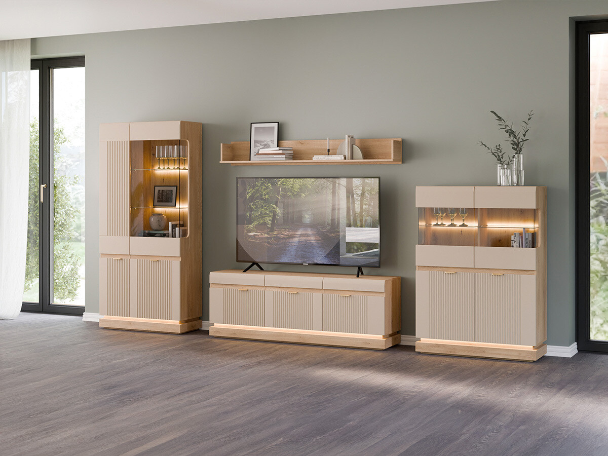 Living room set Teselbu 116 (Cashmere + Oak)