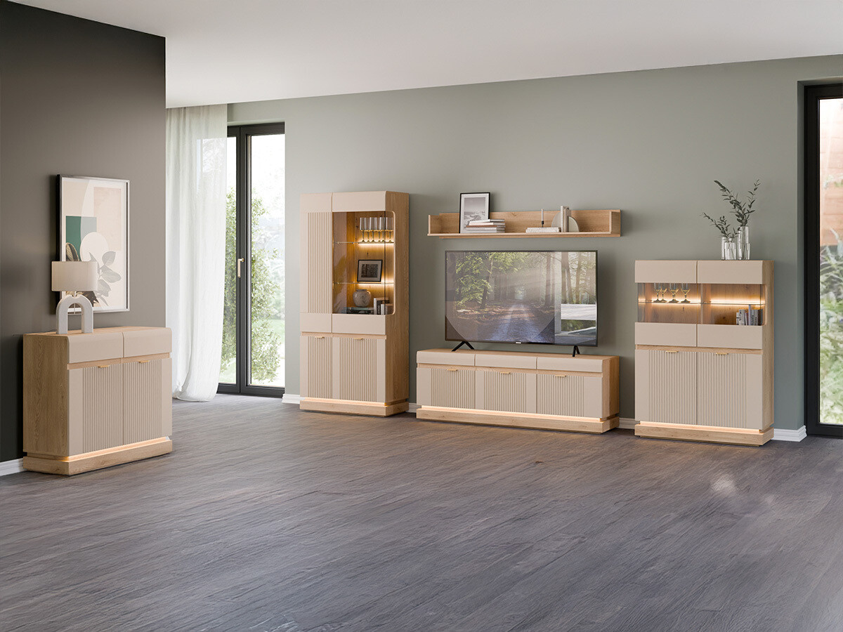 Living room set Teselbu 116 (Cashmere + Oak)