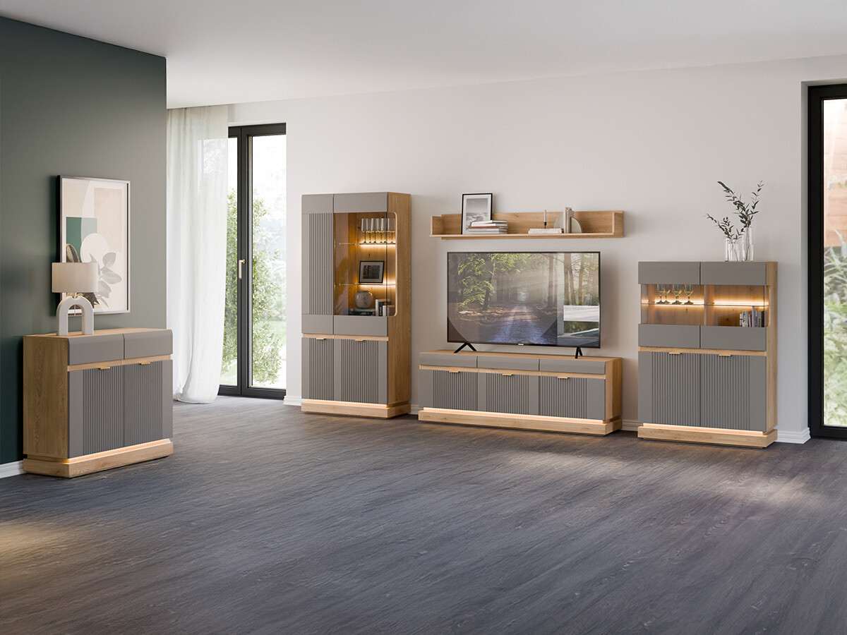 Living room set Teselbu 116 (Grey + Oak)