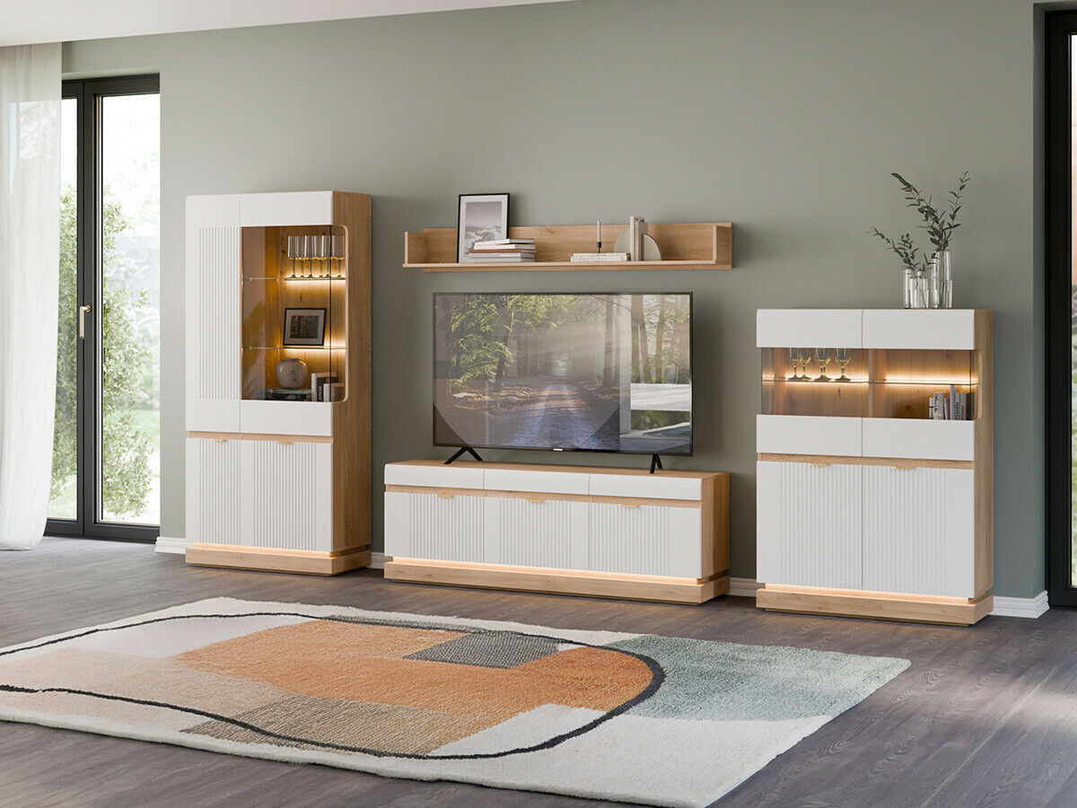 Living room set Teselbu 116 (White + Oak)