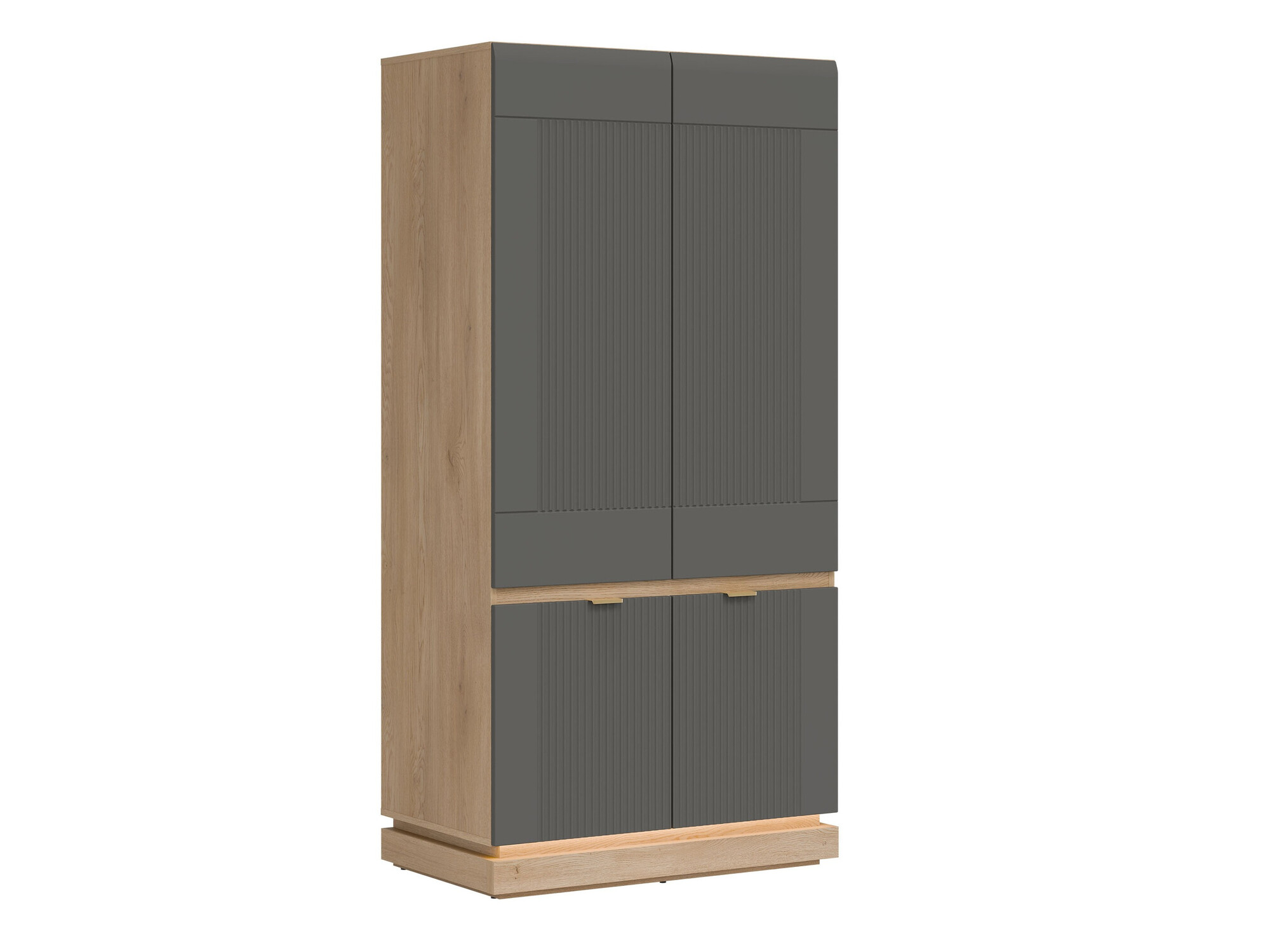 Wardrobe Teselbu 113 (Grey + Oak)