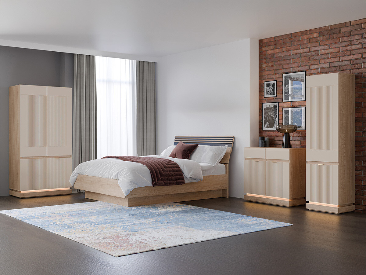 Bedroom set Teselbu 117 (Cashmere + Oak)