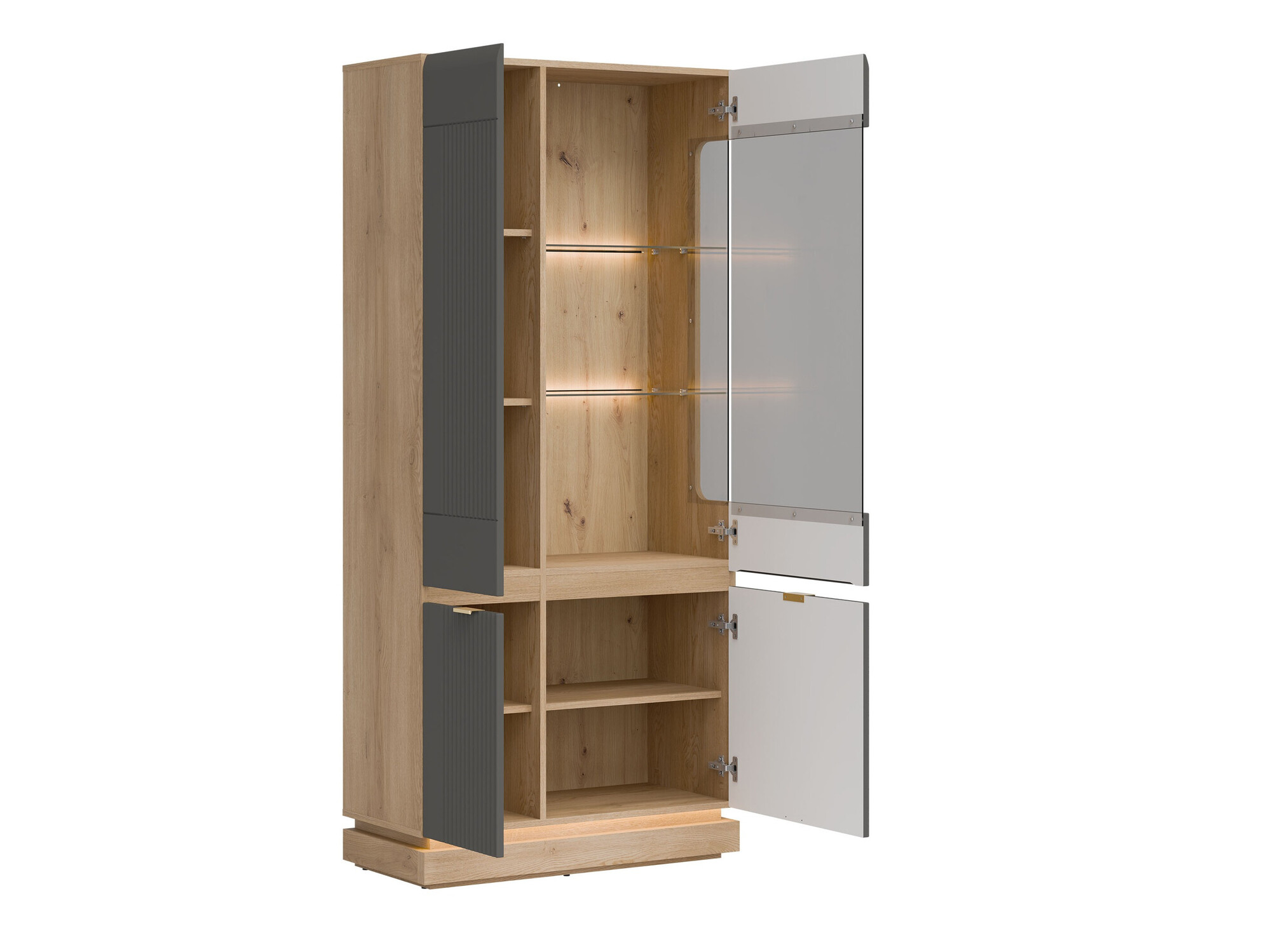 Σετ επίπλων σαλονιού Teselbu 116 (Γκρι + Δρυς)