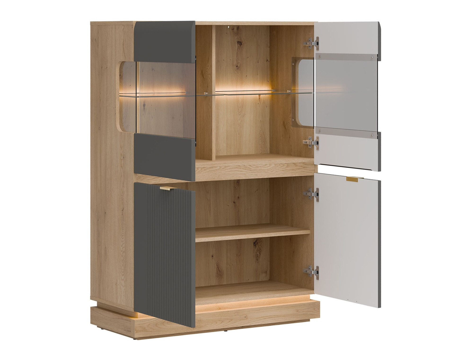 Σετ επίπλων σαλονιού Teselbu 116 (Γκρι + Δρυς)