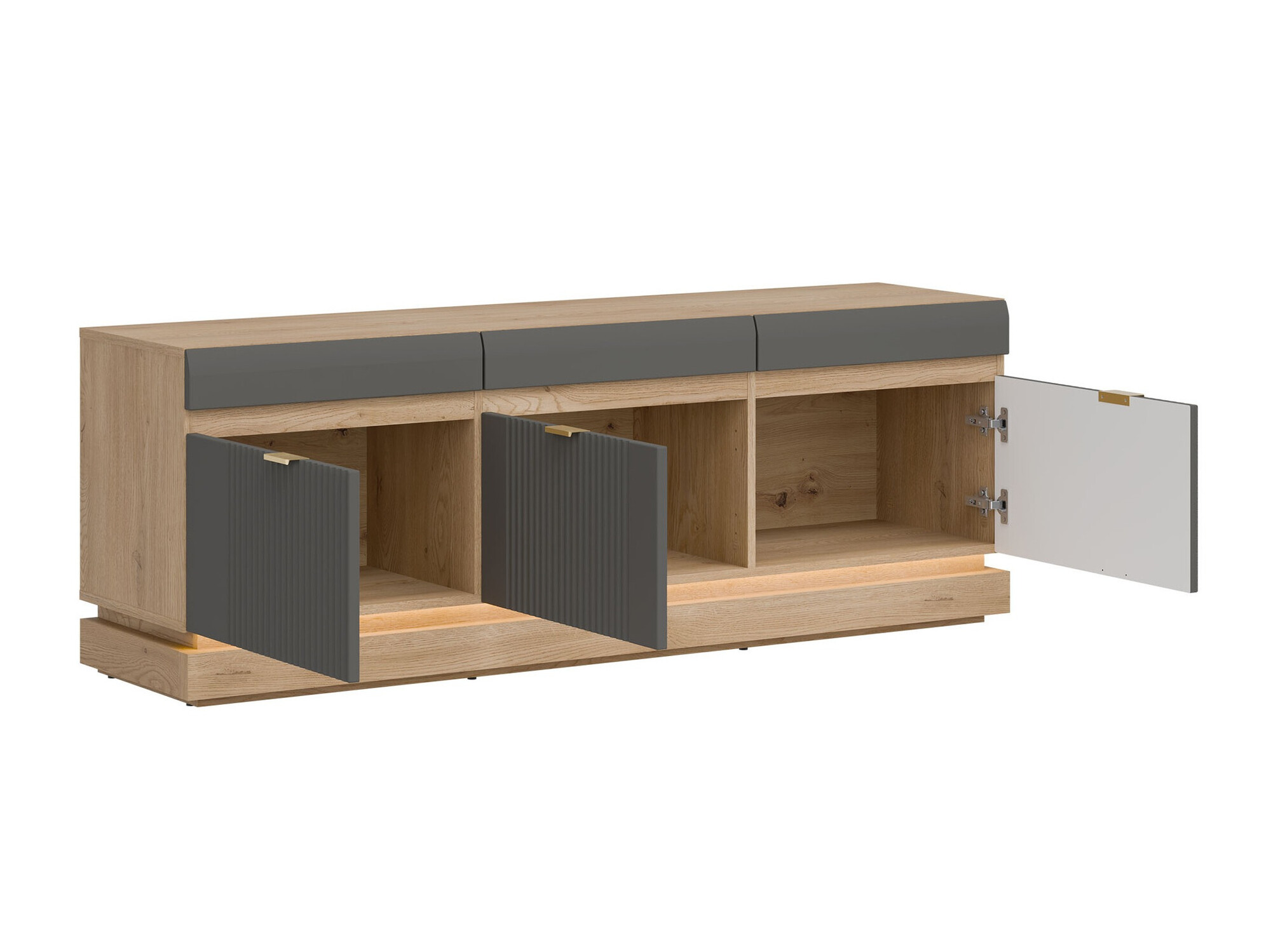 Σετ επίπλων σαλονιού Teselbu 116 (Γκρι + Δρυς)