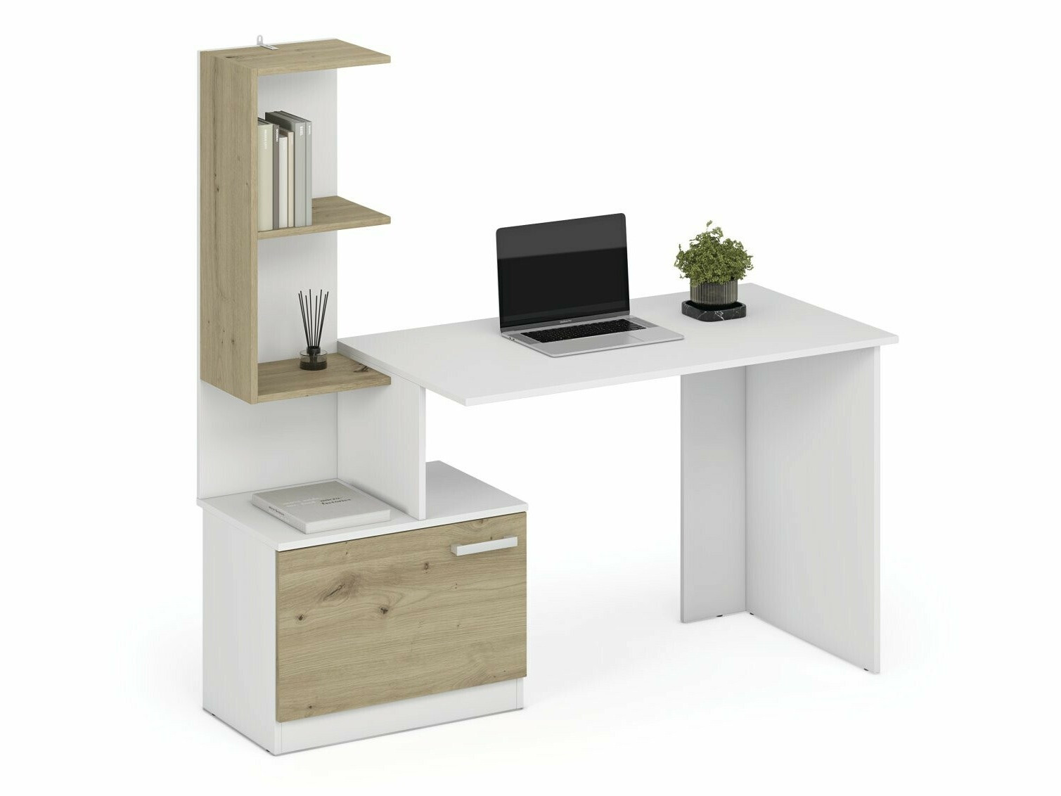 Γραφείο Houston 1948 (Άσπρο + Artisan βελανιδιά)