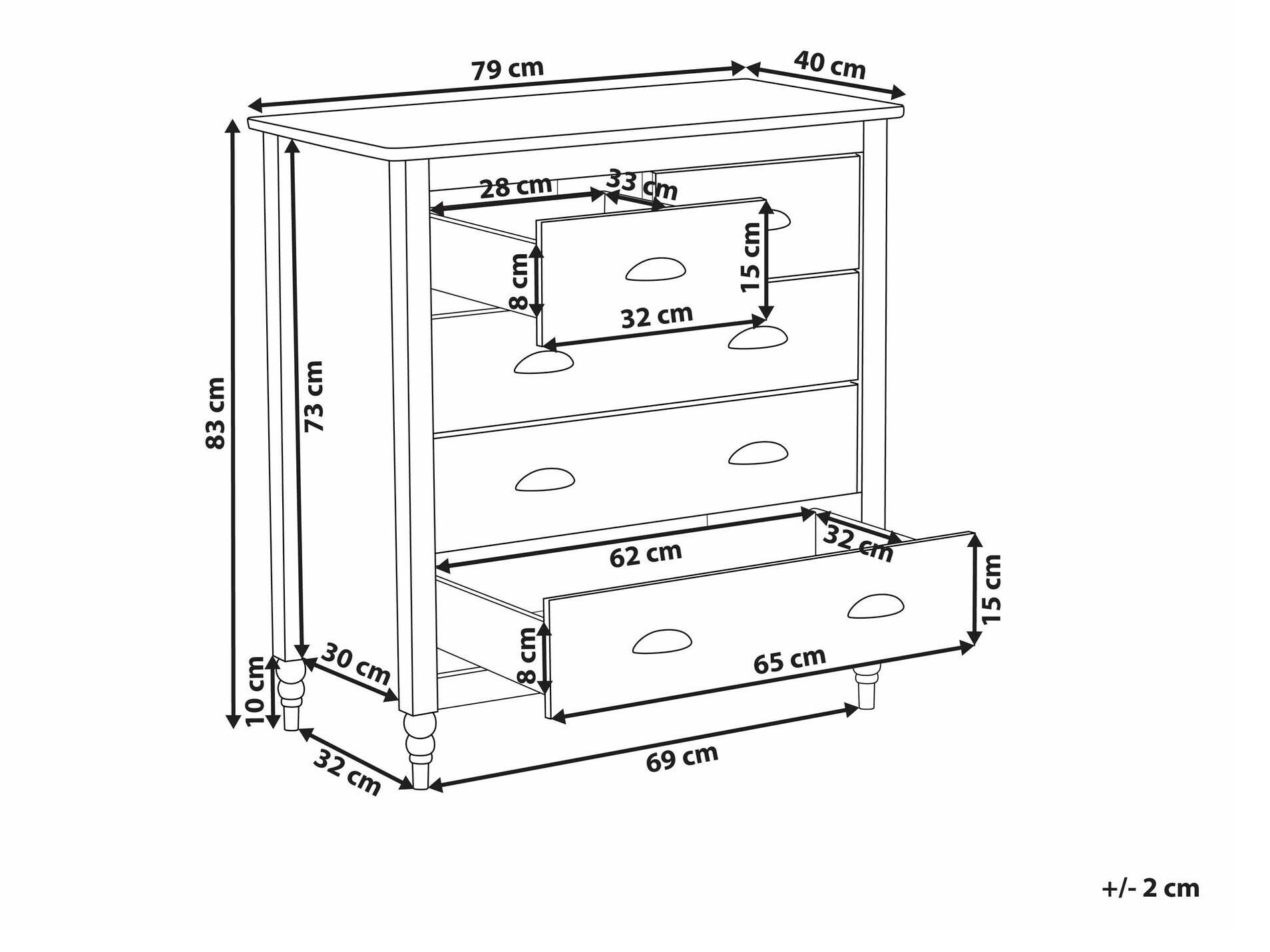 Chest of drawers Berwyn 2641 (Black)