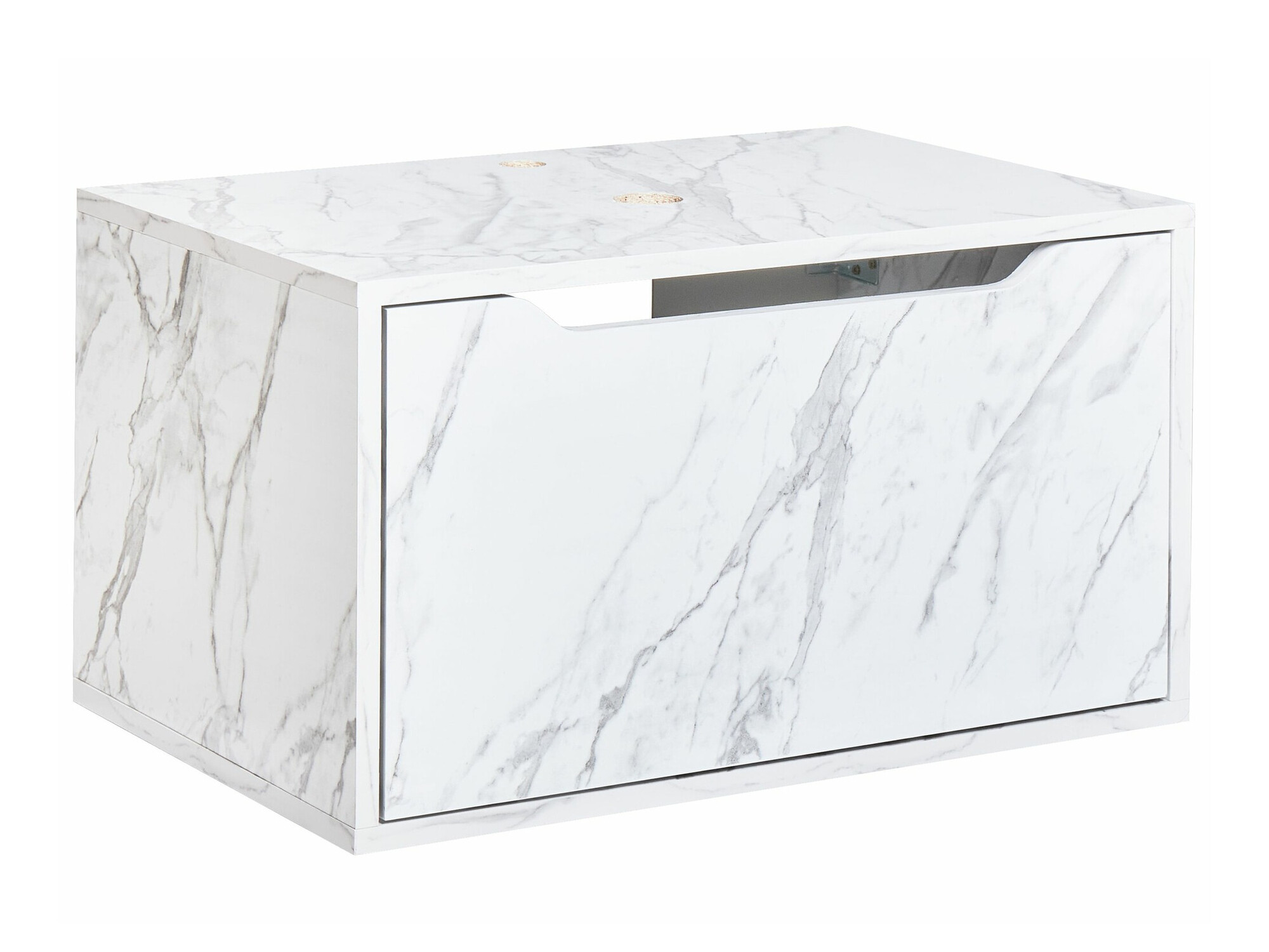 Wall-mounted bathroom cabinet for washbasin Berwyn 2644 (White marble)