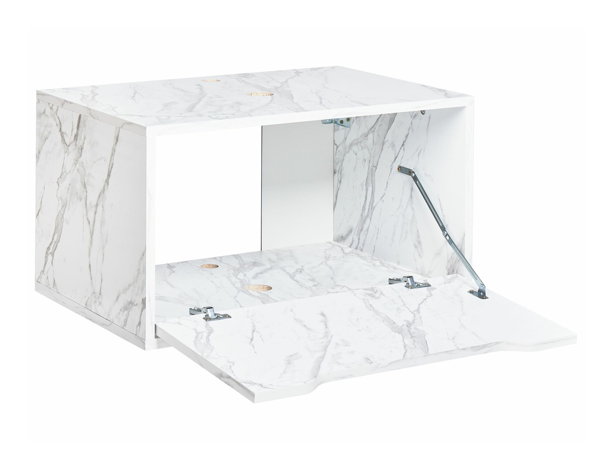 Wall-mounted bathroom cabinet for washbasin Berwyn 2644 (White marble)
