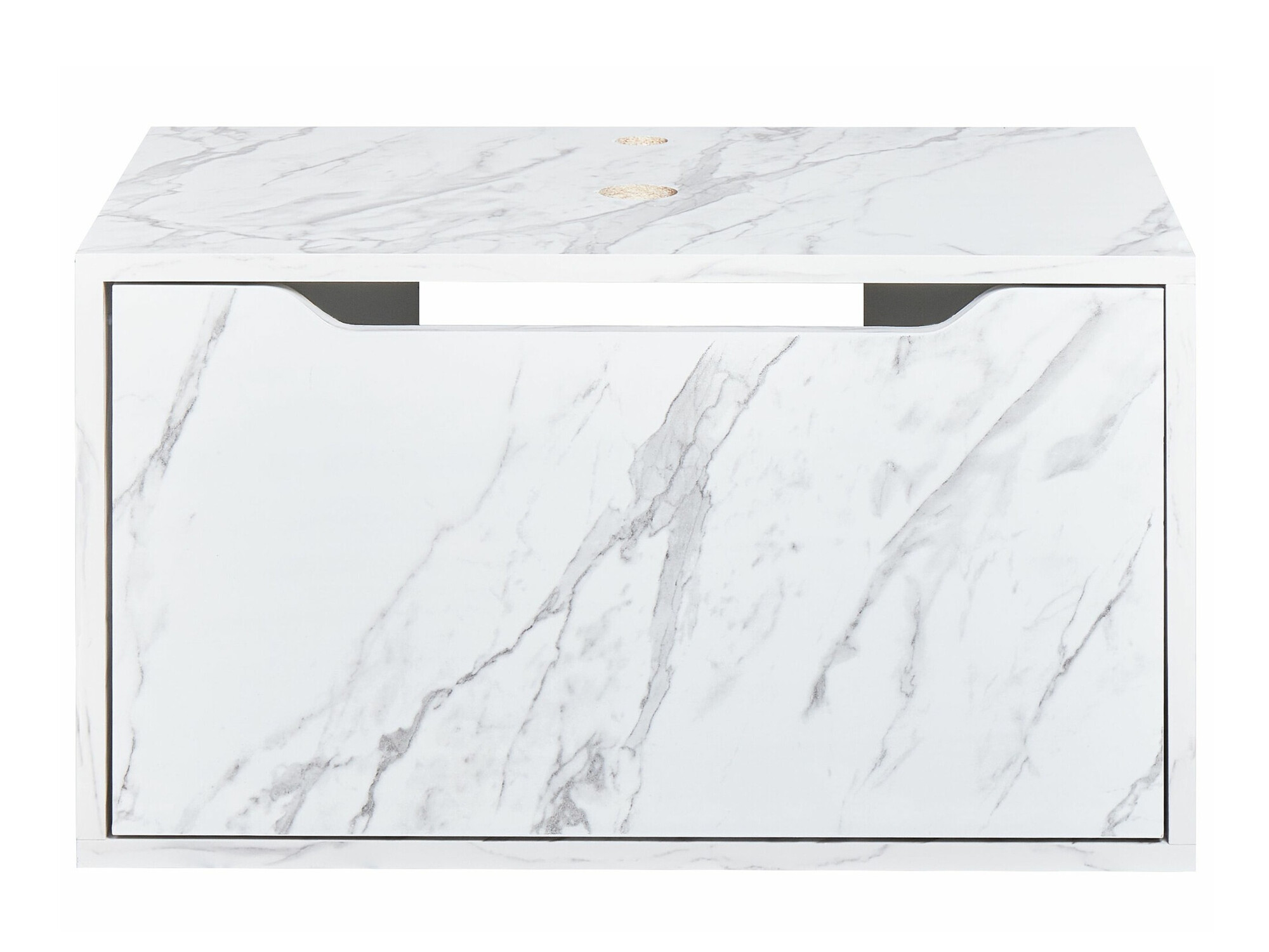 Wall-mounted bathroom cabinet for washbasin Berwyn 2644 (White marble)