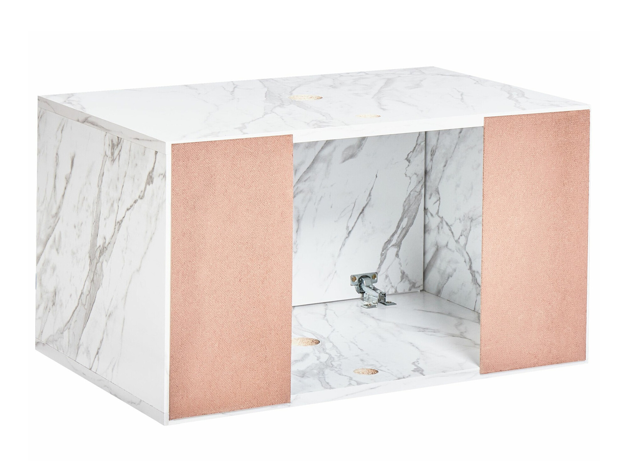 Wall-mounted bathroom cabinet for washbasin Berwyn 2644 (White marble)