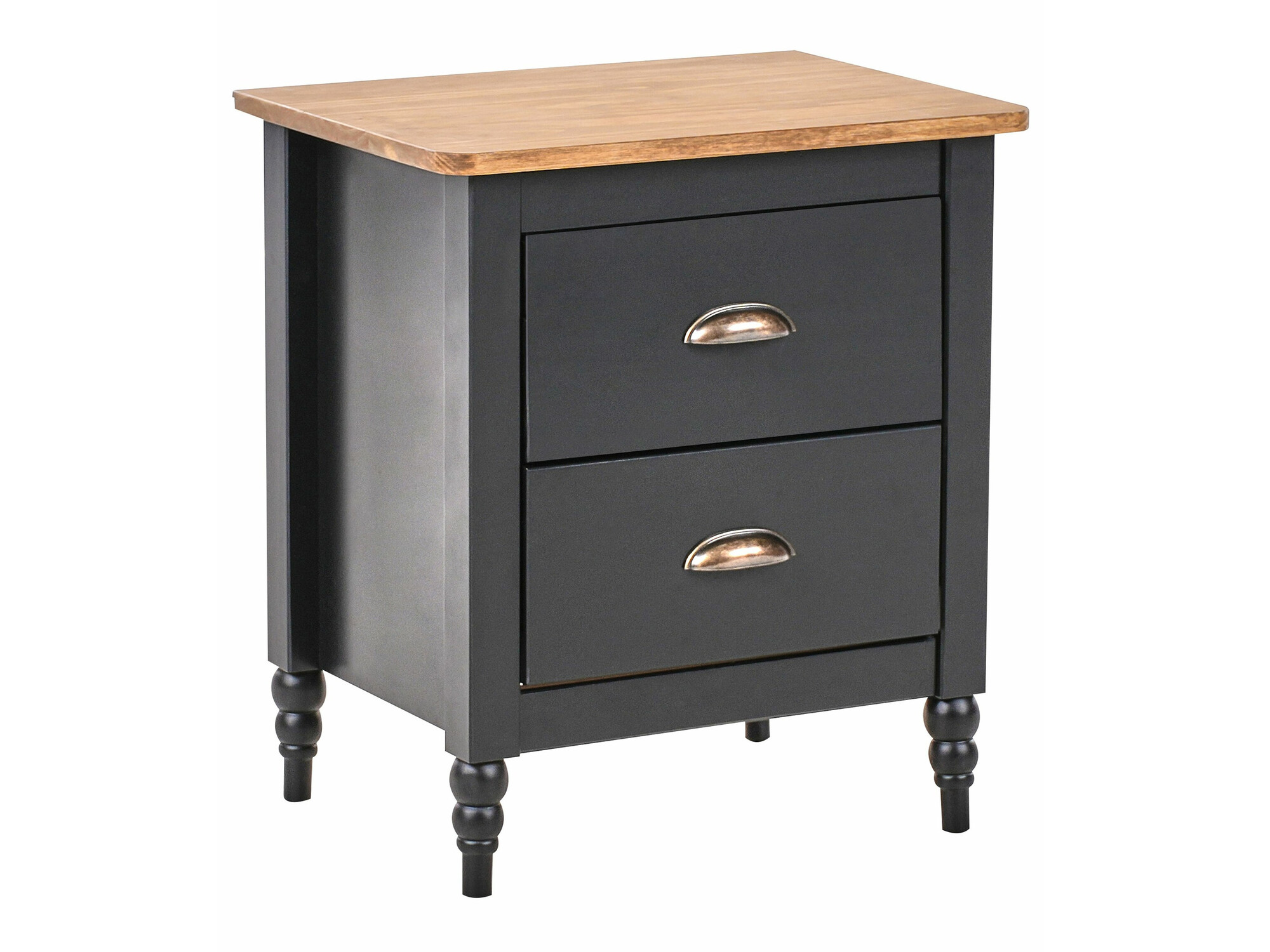 Bedside table Berwyn 2481 (Black + Light wood)