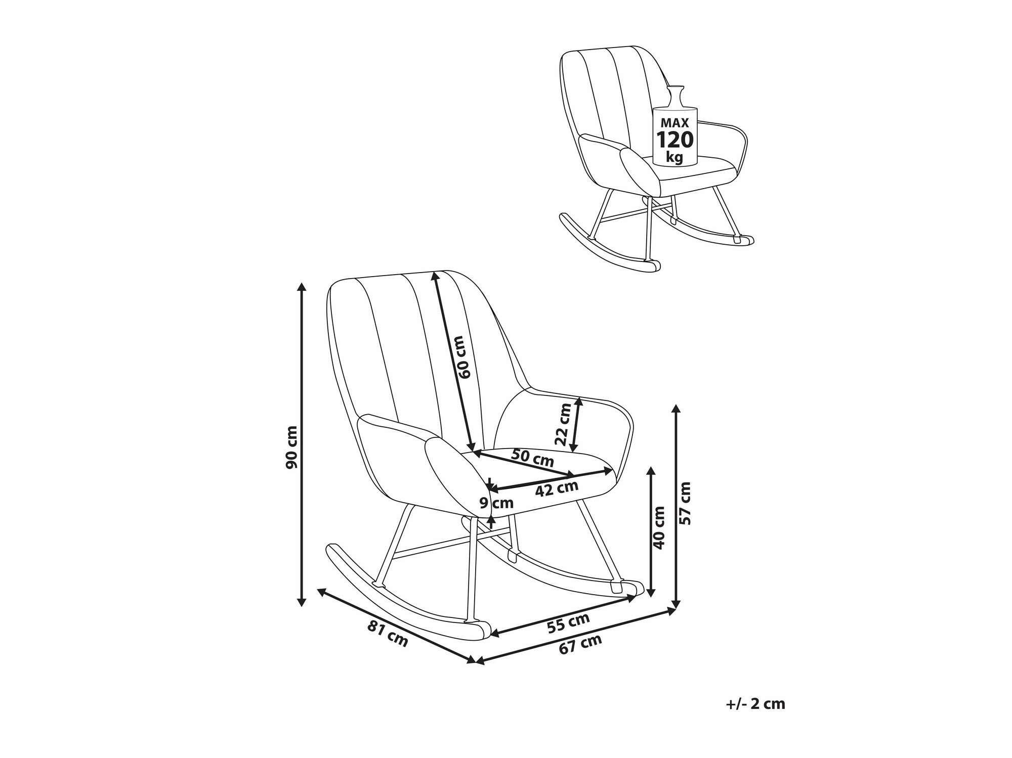 Κουνιστή καρέκλα Berwyn 2648 (Άσπρο)
