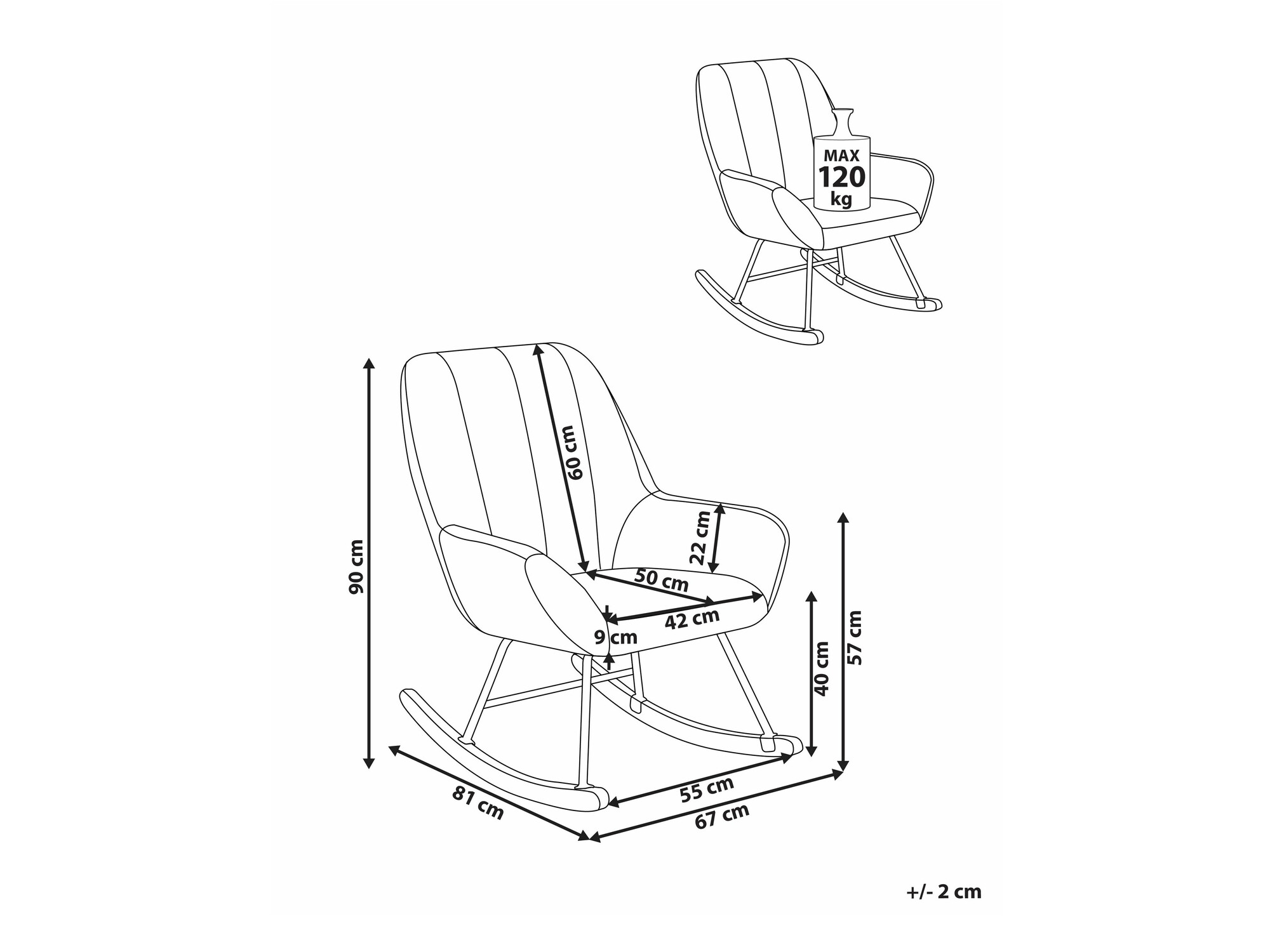 Rocking chair Berwyn 2648 (Beige)