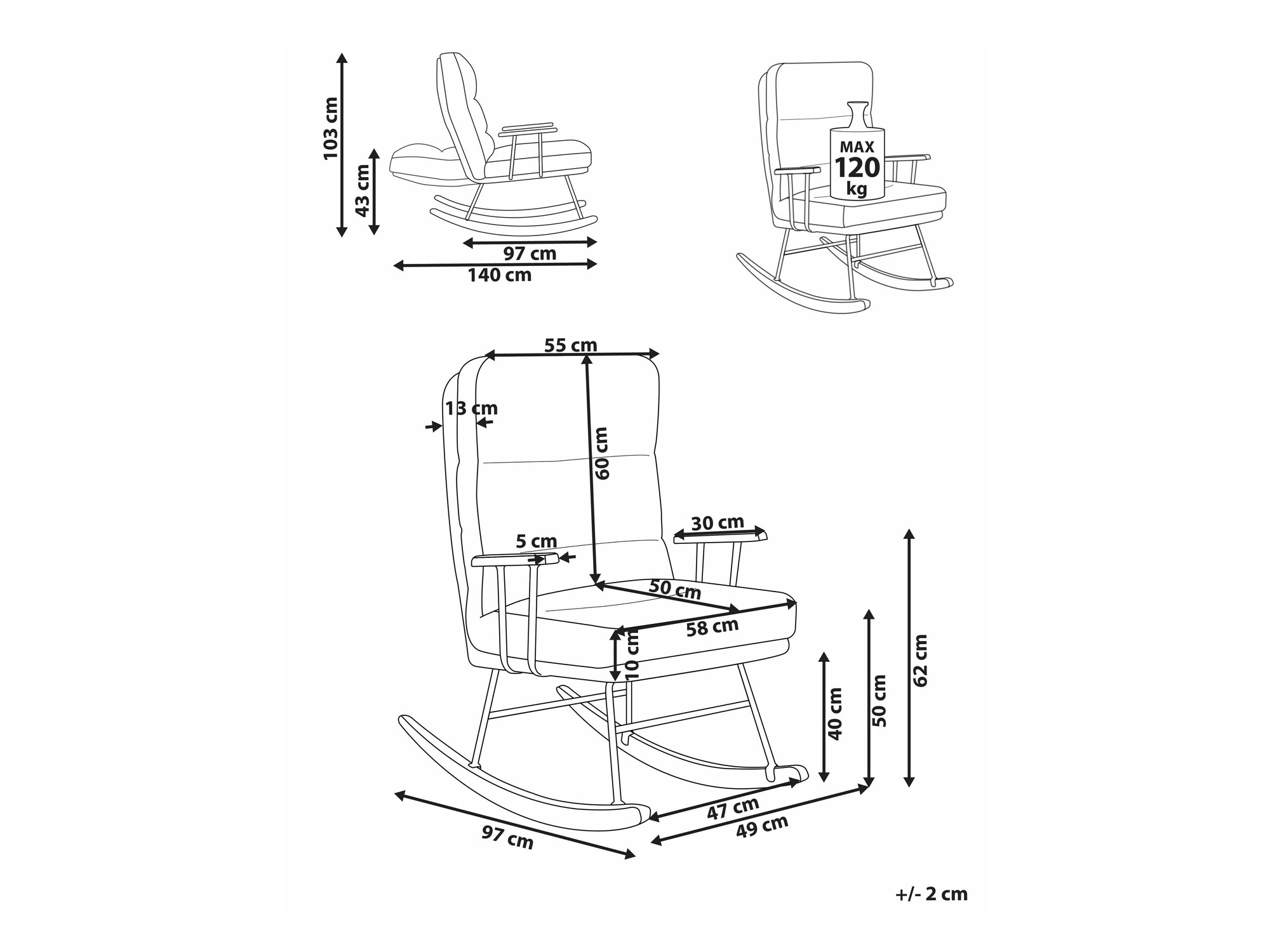 Rocking chair Berwyn 2651 (White)