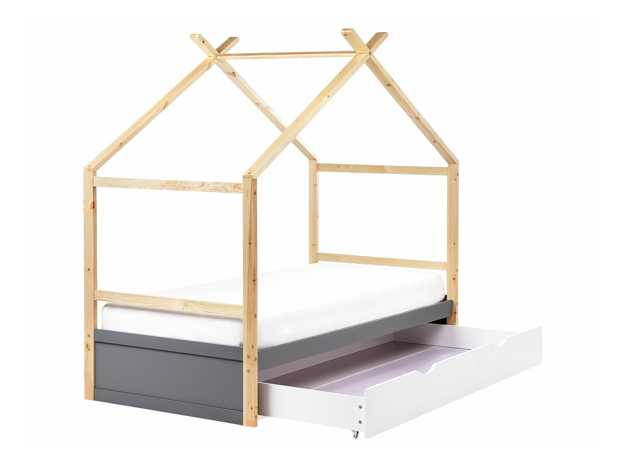 Bed Berwyn 2652 (Grey + Light wood)