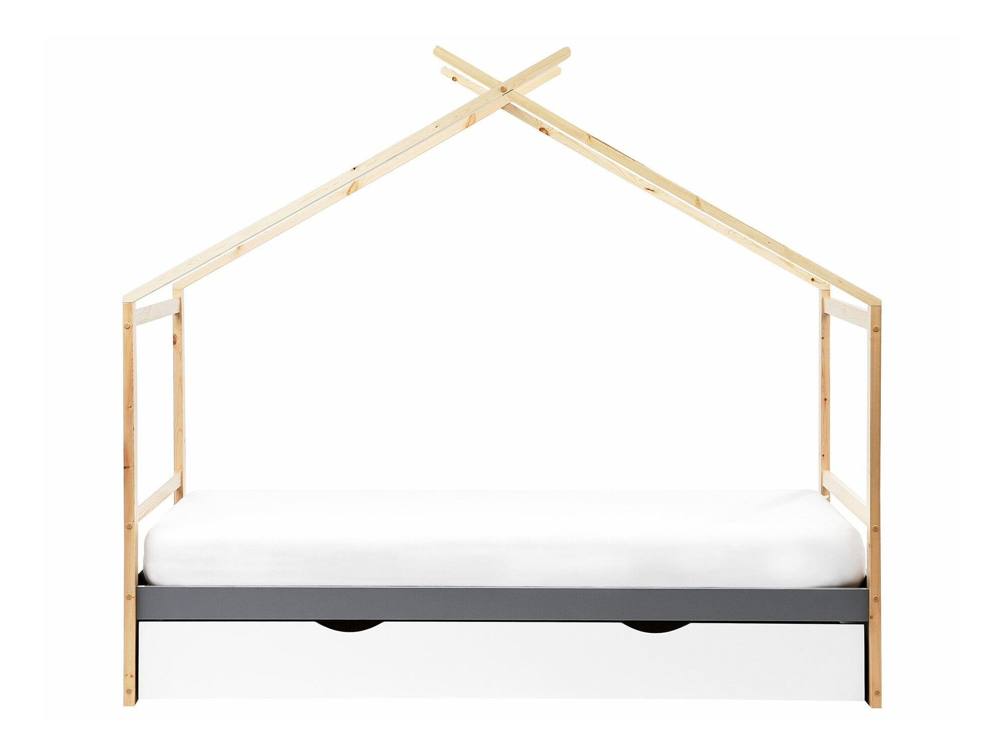 Bed Berwyn 2652 (Grey + Light wood)