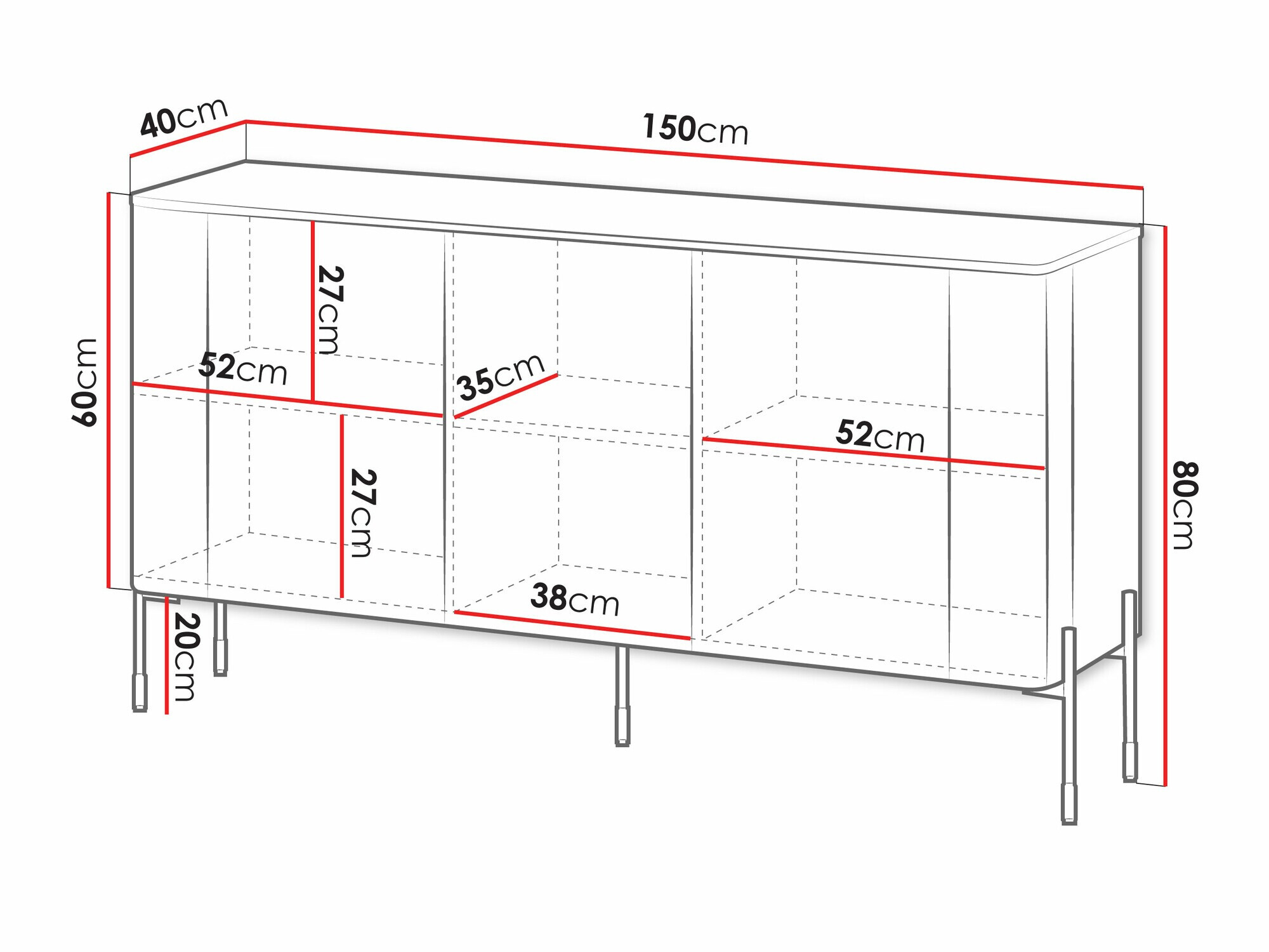 Μπουφέ Nobilitas (Μαύρο)