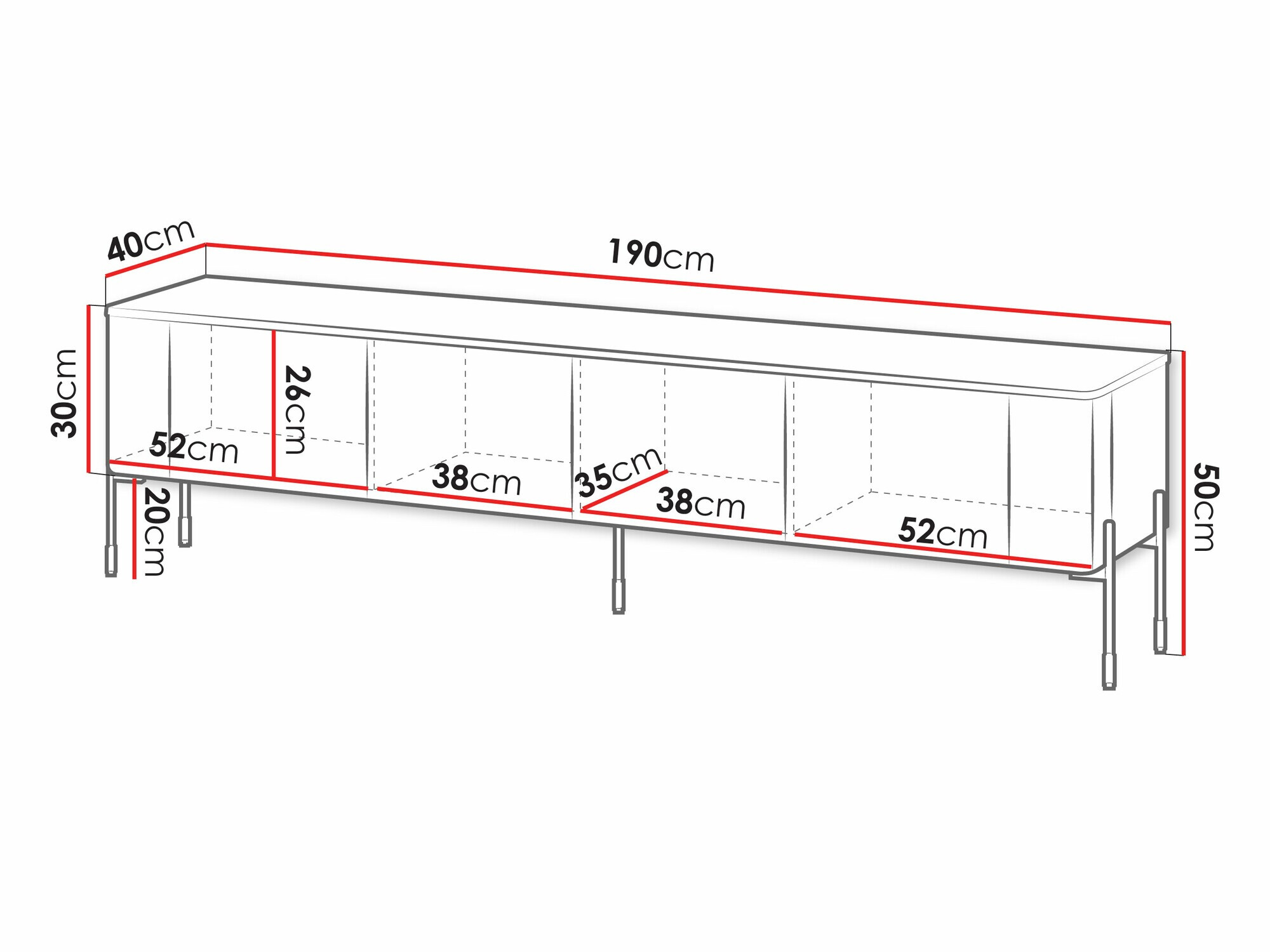 Έπιπλο τηλεόρασης Nobilitas (Κασμίρι)