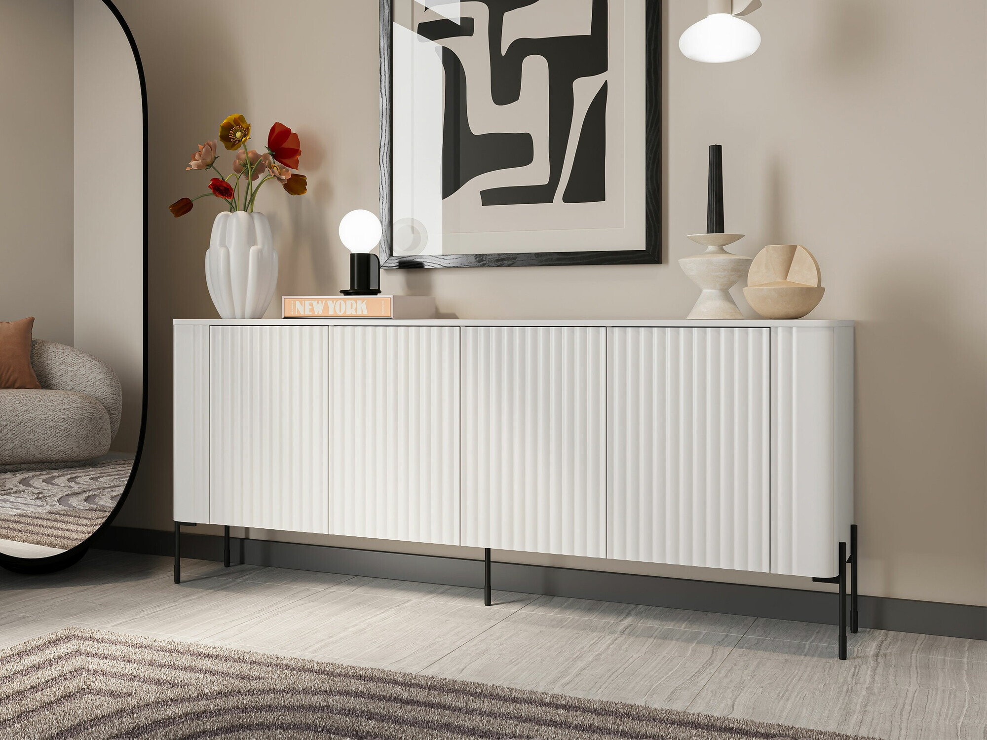 Μπουφέ Mavnue 101 (Άσπρο)