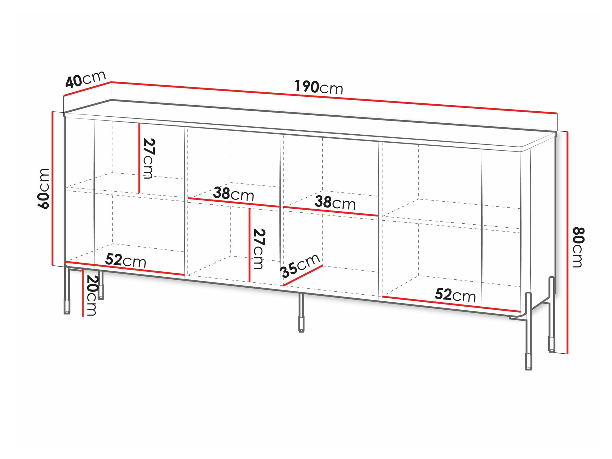 Μπουφέ Nobilitas I (Κασμίρι)