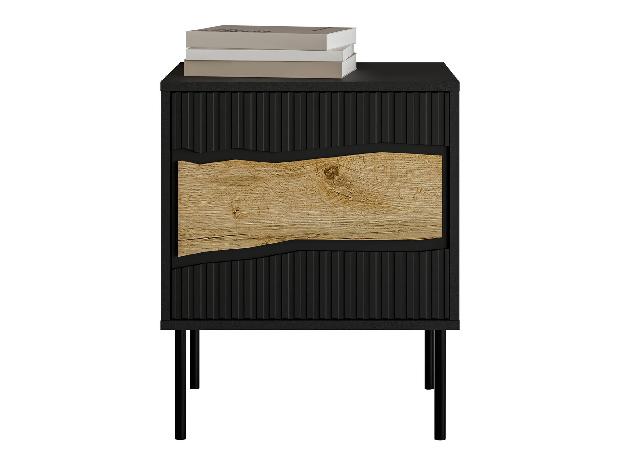 Set of bedside tables Monevare 104 (Black + Wotan Oak)