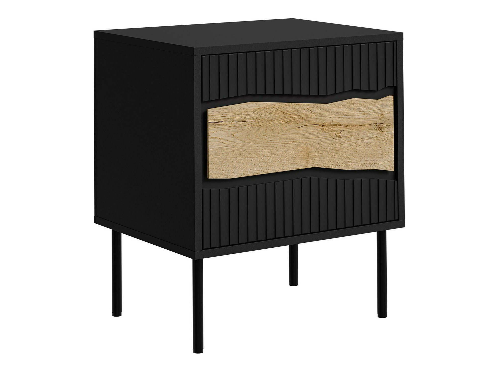 Set of bedside tables Monevare 104 (Black + Wotan Oak)