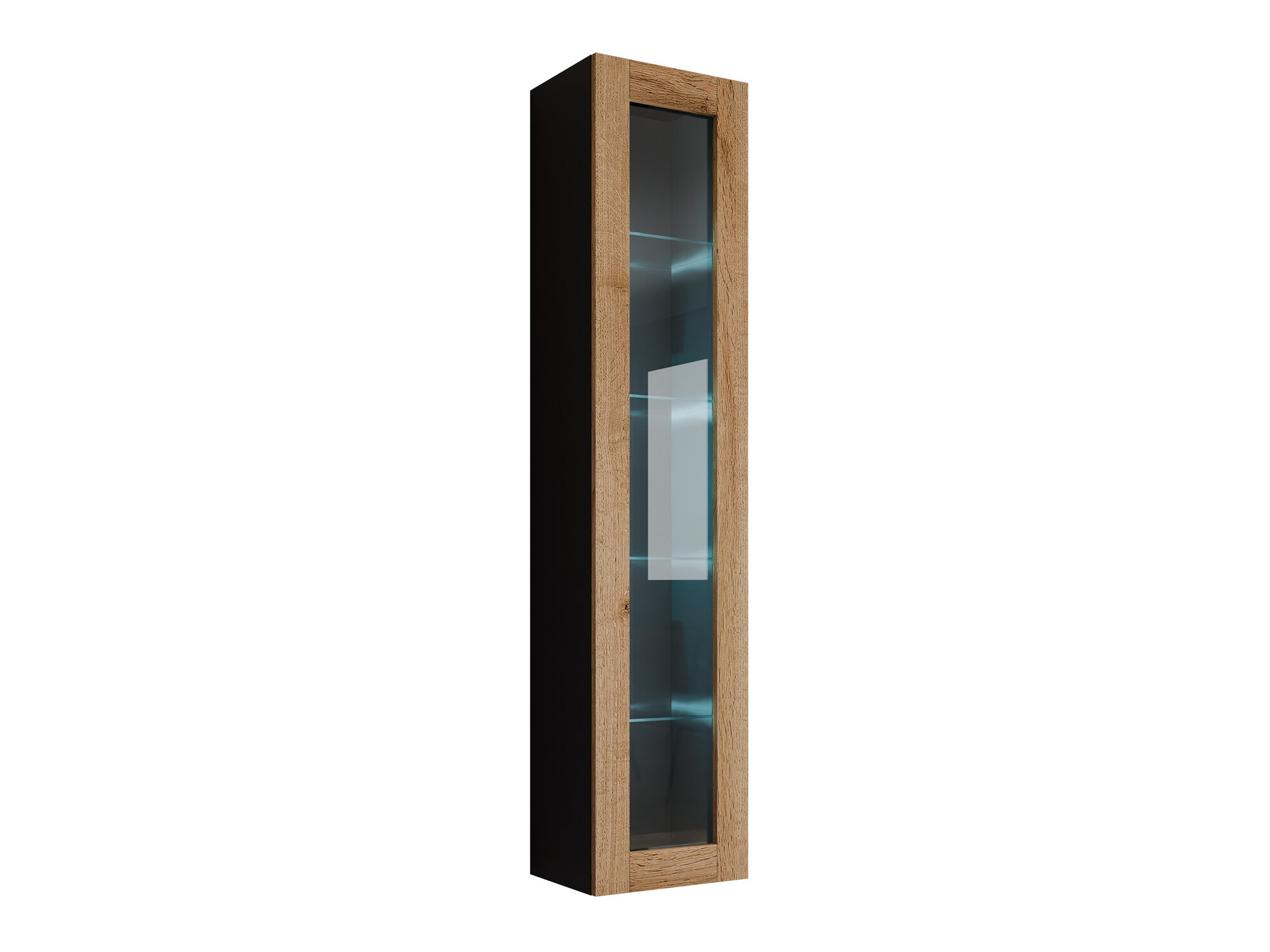Wall shelf Vilrin IV (Black + Wotan Oak)