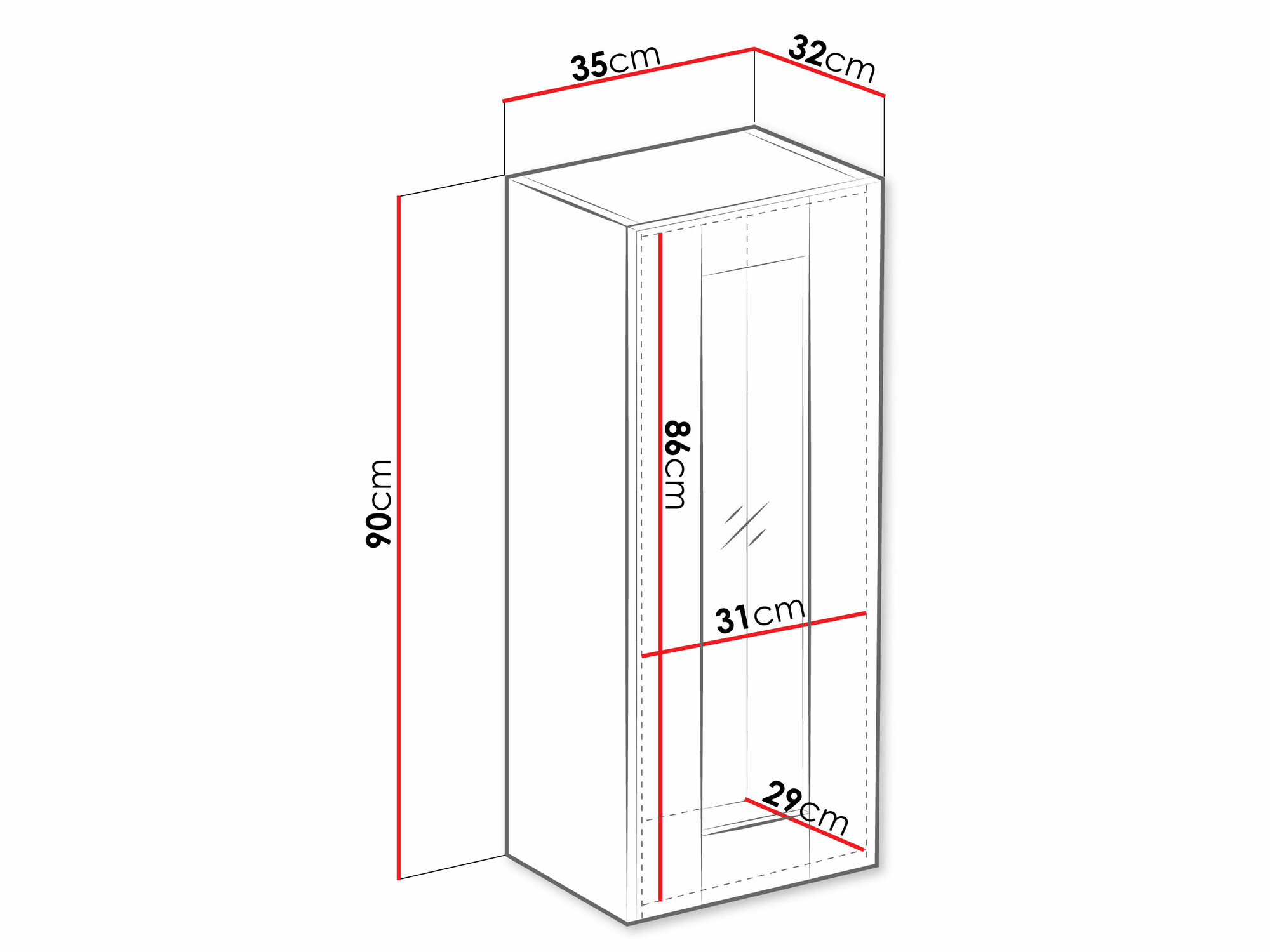 Ντουλάπι τοίχου Vilrin VII (Μαύρο + Δρυς wotan)