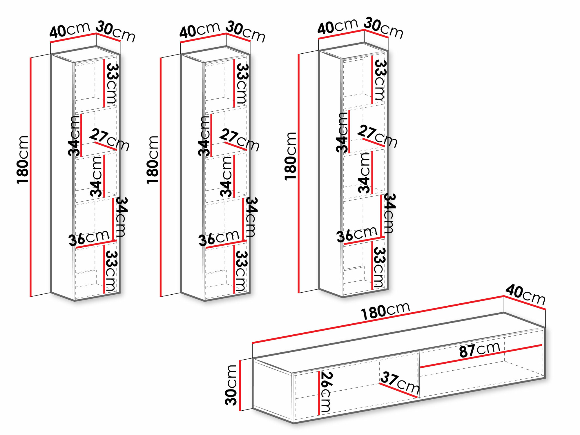 Σετ επίπλων σαλονιού Vilrin (Άσπρο + Γυαλιστερό λευκό)