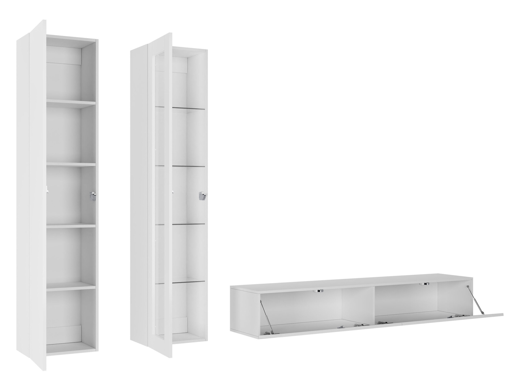 Σετ επίπλων σαλονιού Vilrin I (Άσπρο + Γυαλιστερό λευκό)