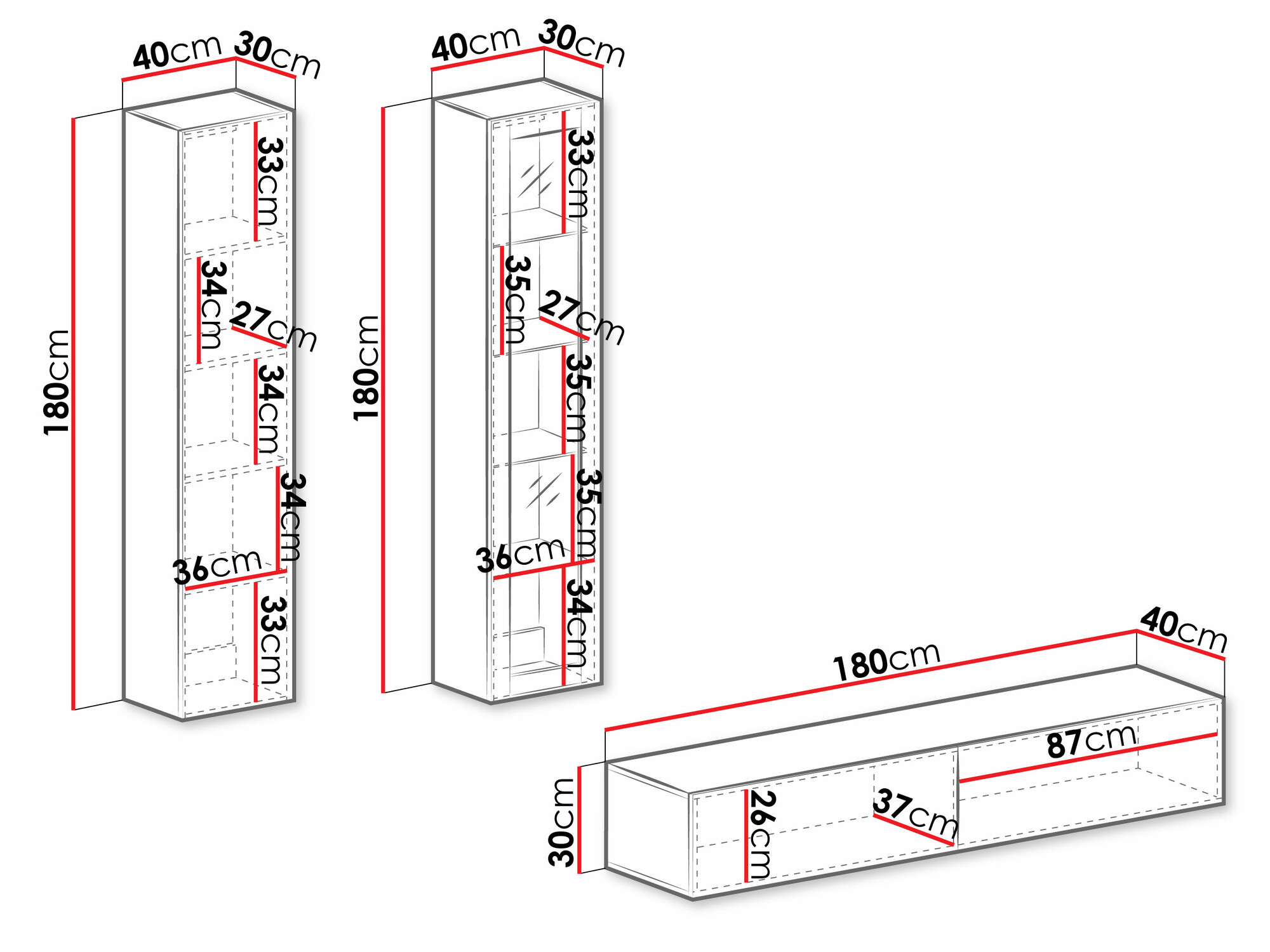 Σετ επίπλων σαλονιού Vilrin I (Άσπρο + Γυαλιστερό λευκό)