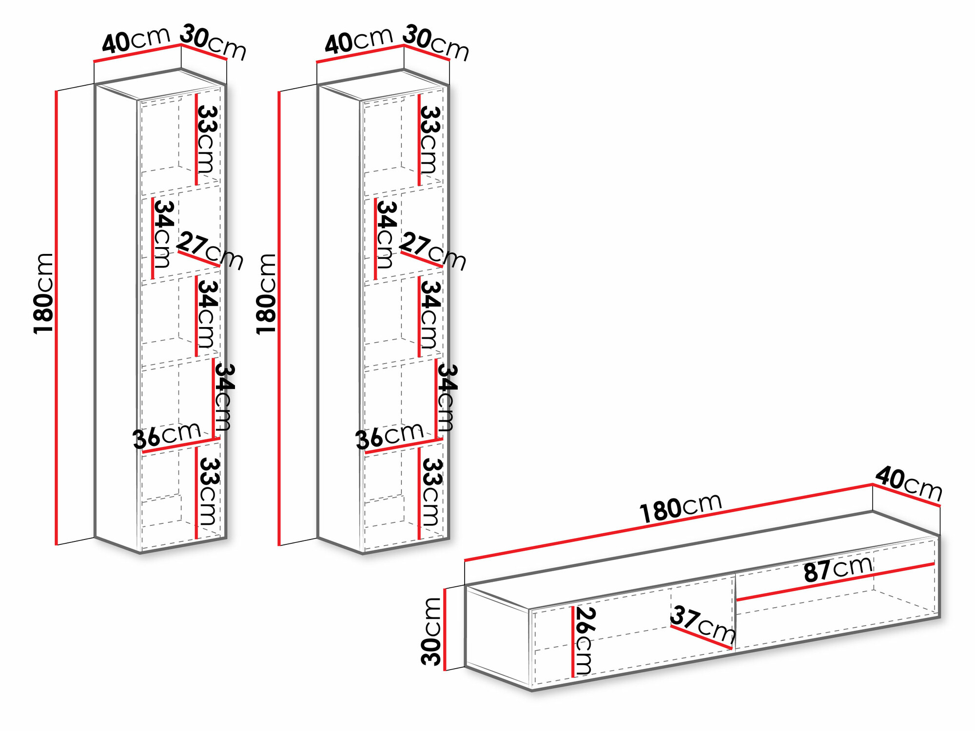 Σετ επίπλων σαλονιού Vilrin II (Άσπρο + Γυαλιστερό λευκό)