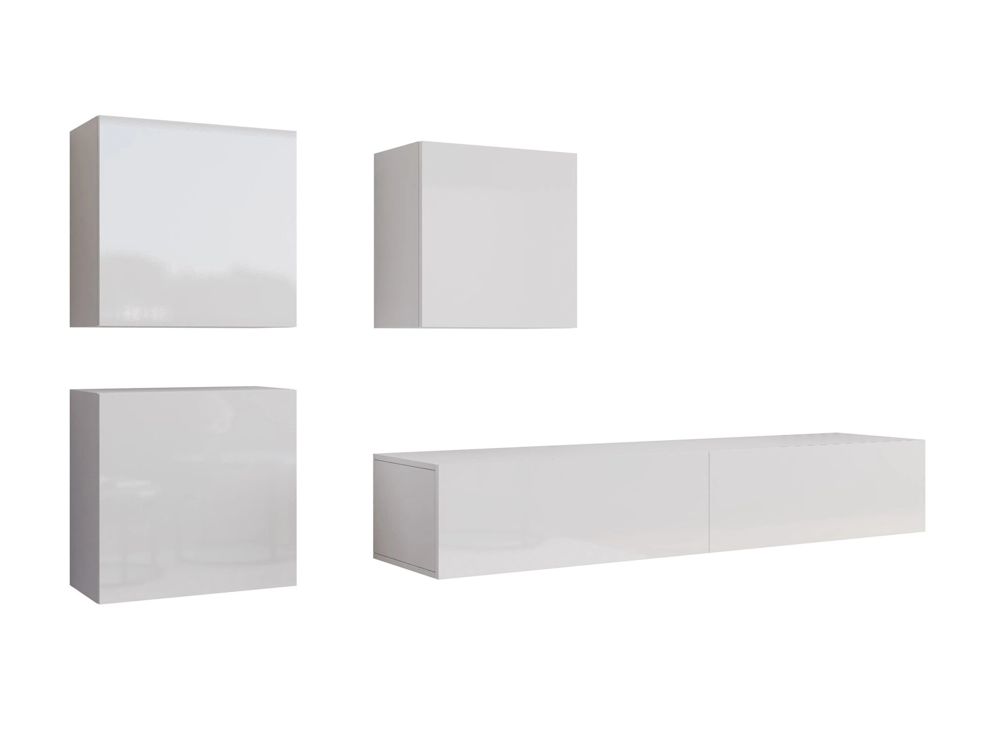 Σετ επίπλων σαλονιού Vilrin IV (Άσπρο + Γυαλιστερό λευκό)