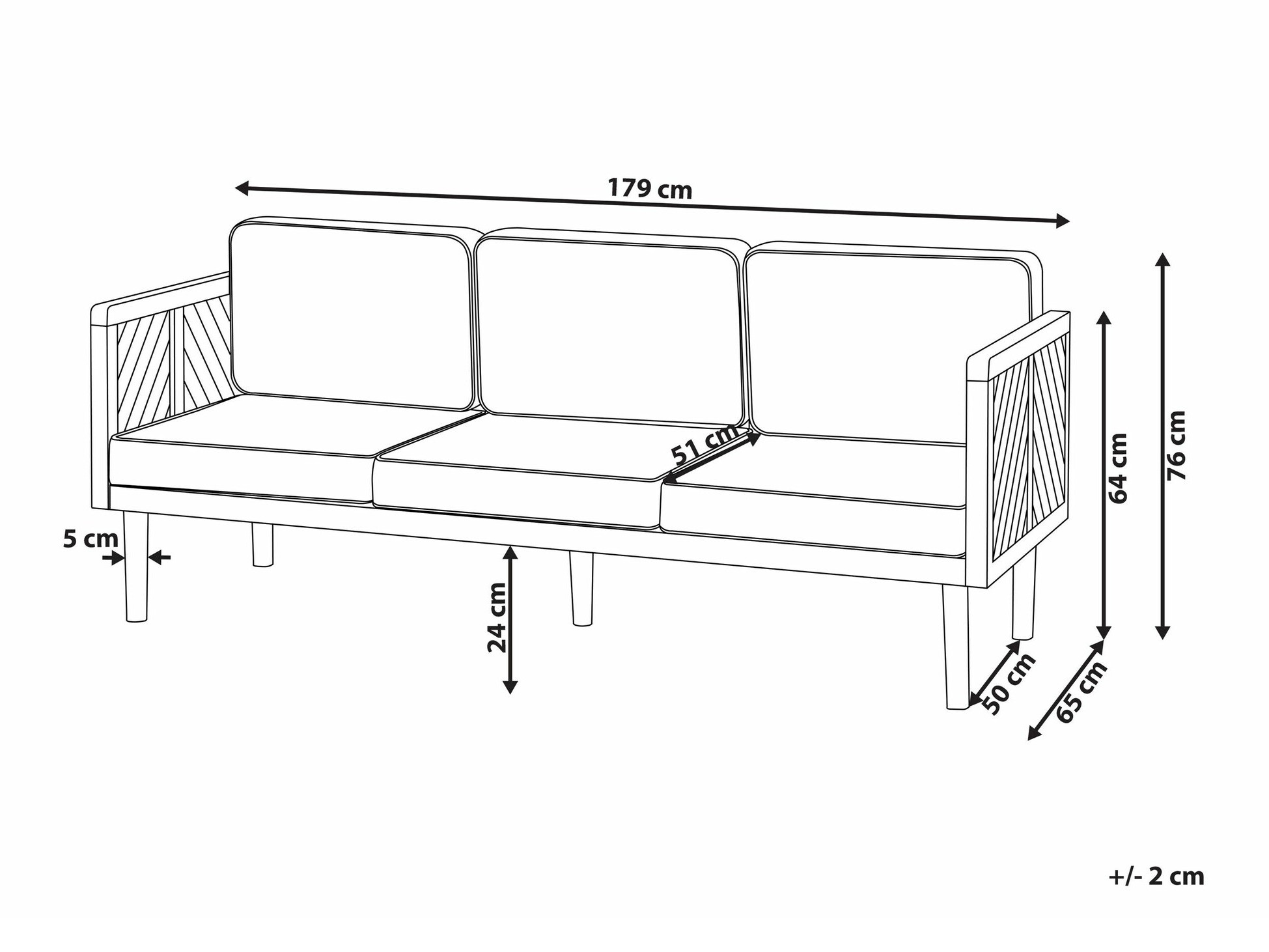 Outdoor sofa Camenou 107
