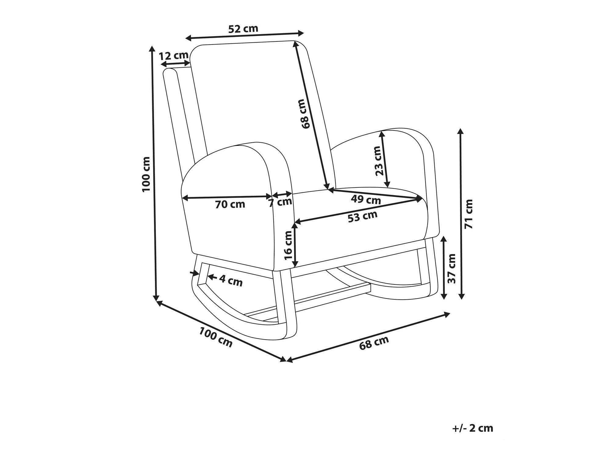 Rocking chair Berwyn 2671 (White)