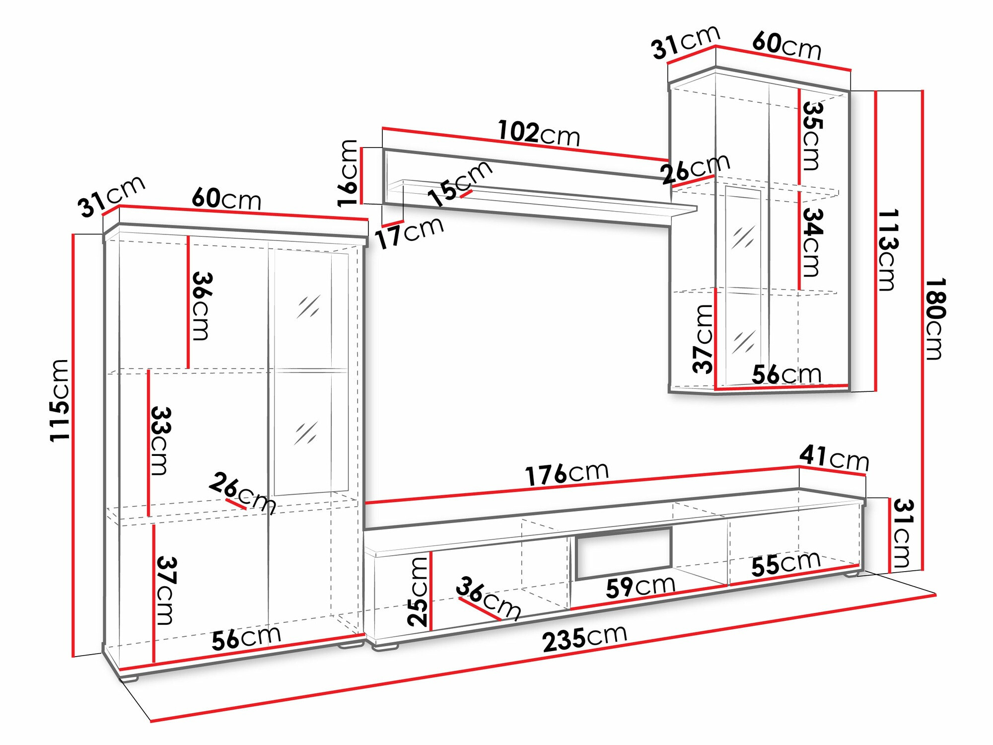 Σετ επίπλων σαλονιού Genio (Άσπρο)