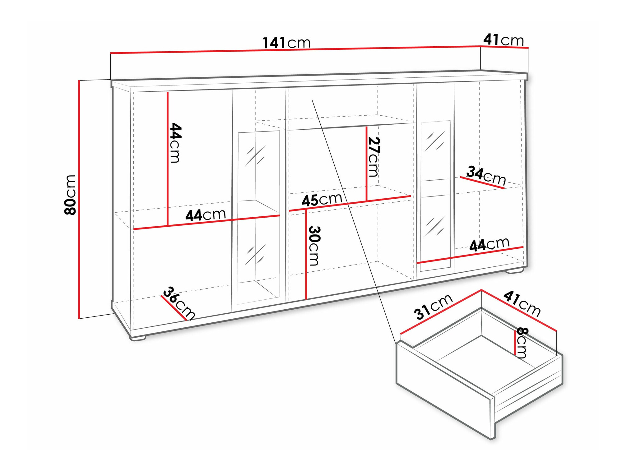 Συρταριέρα Genio (Καρυδί)