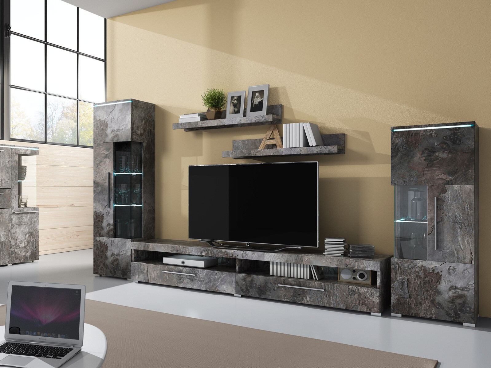 Bookcase Torvire 106 (Dark concrete)