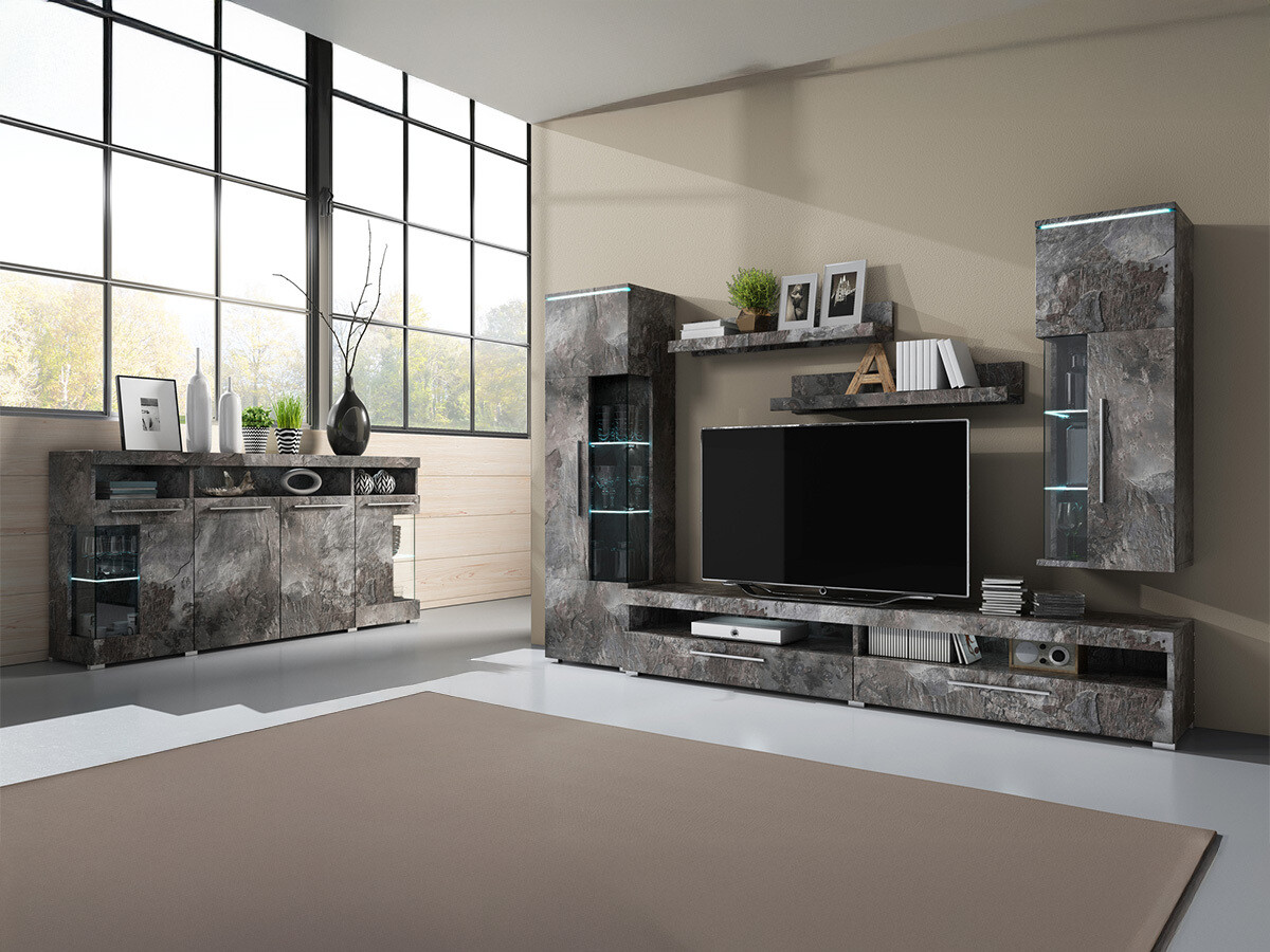 Μπουφέ Torvire 113 (Σκούρο σκυρόδεμα)