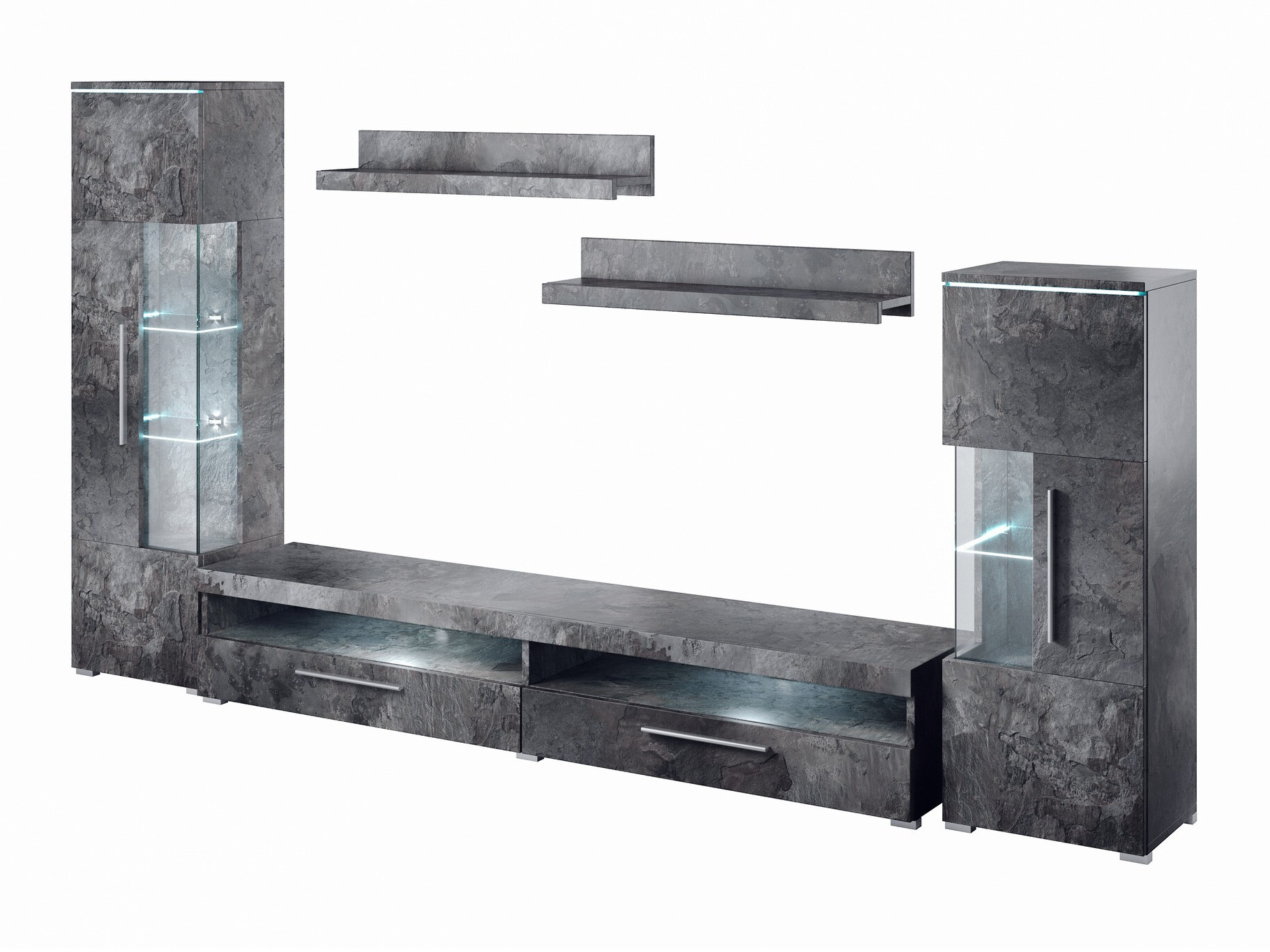 Σετ επίπλων σαλονιού Torvire 107 (Σκούρο σκυρόδεμα)