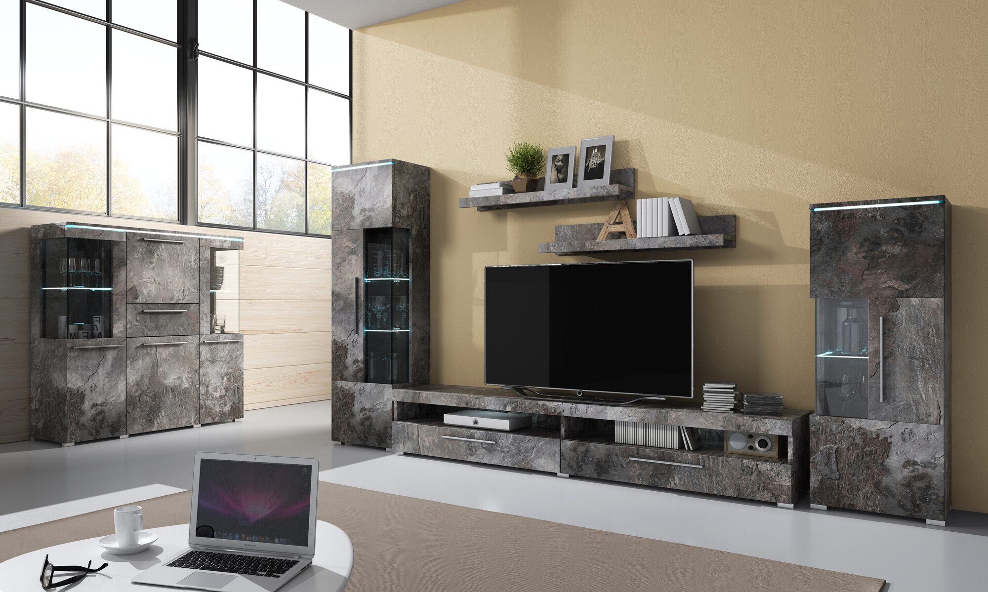 Συρταριέρα Torvire 115 (Σκούρο σκυρόδεμα)